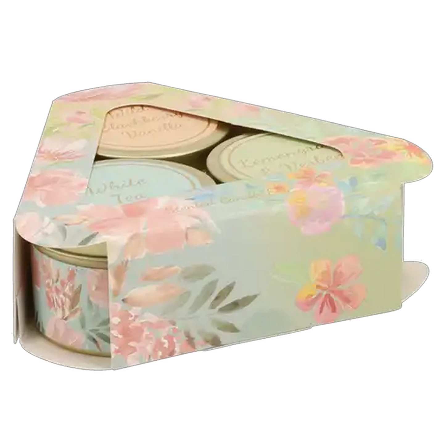 Image of Scented Green, Pink & Blue Candle Tin Set 3-Piece