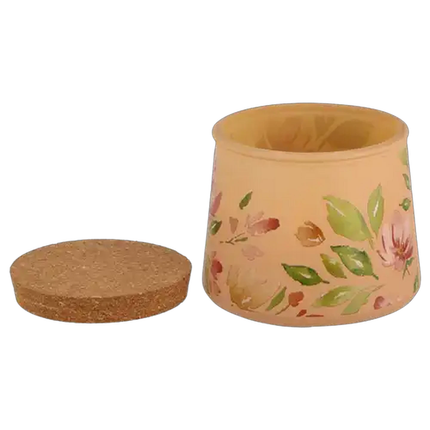 Image of Wild Blackberry Vanilla Pink Glass Candle with Bamboo Lid