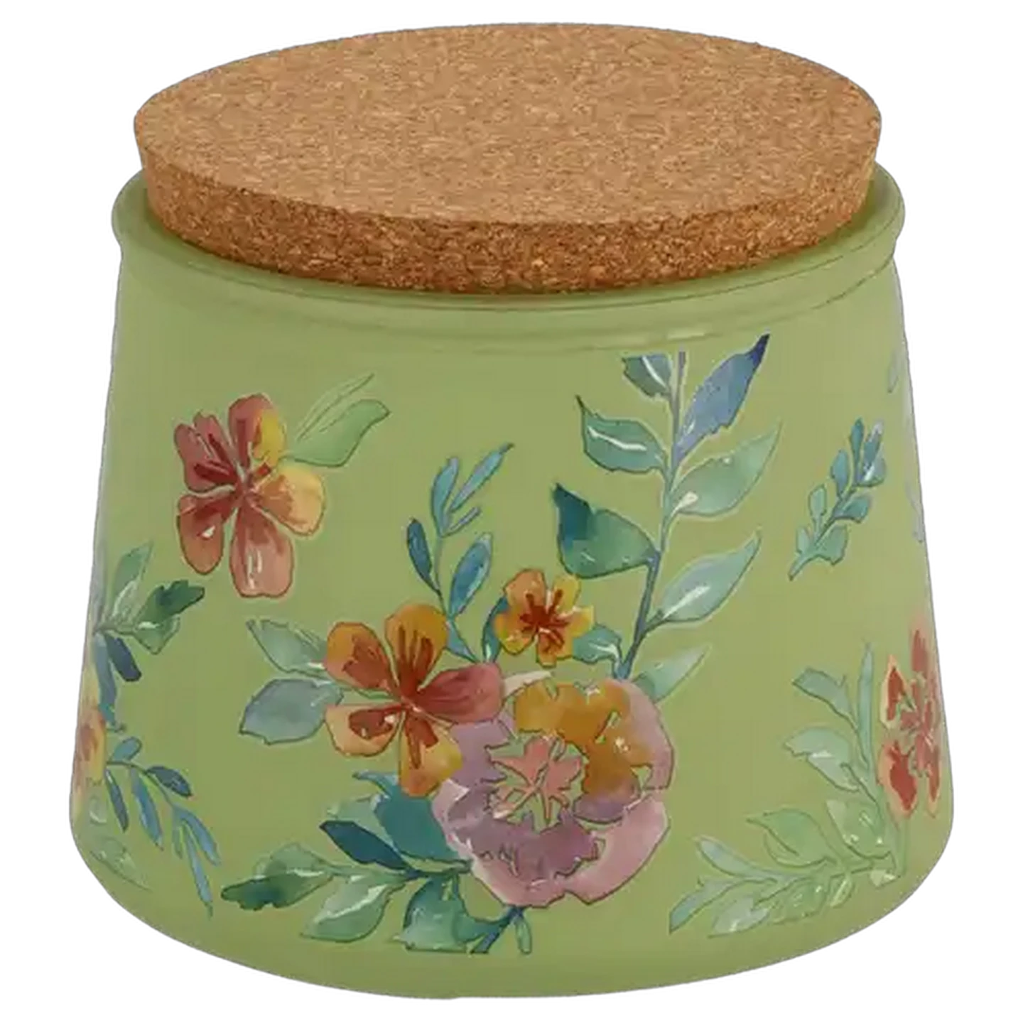 Image of Lemongrass & Verbena Green Glass Candle with Bamboo Lid