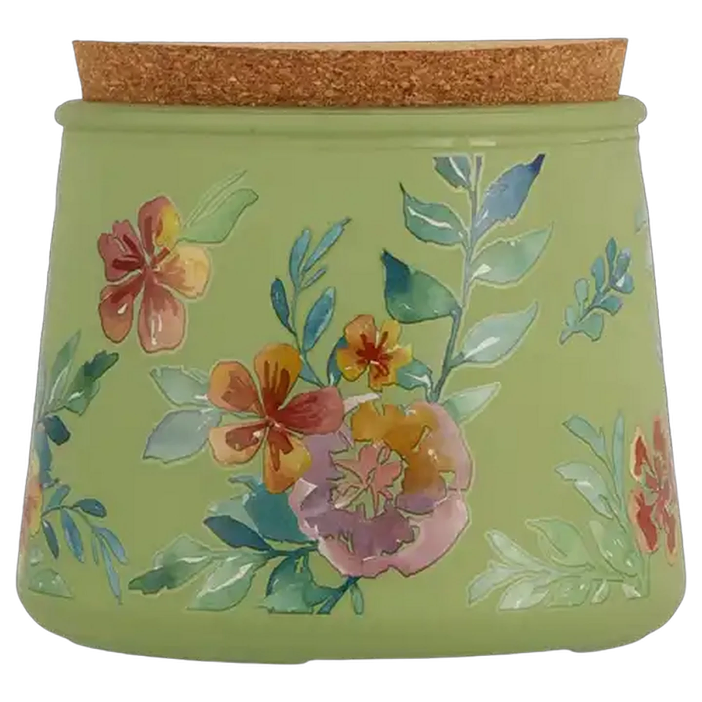 Image of Lemongrass & Verbena Green Glass Candle with Bamboo Lid