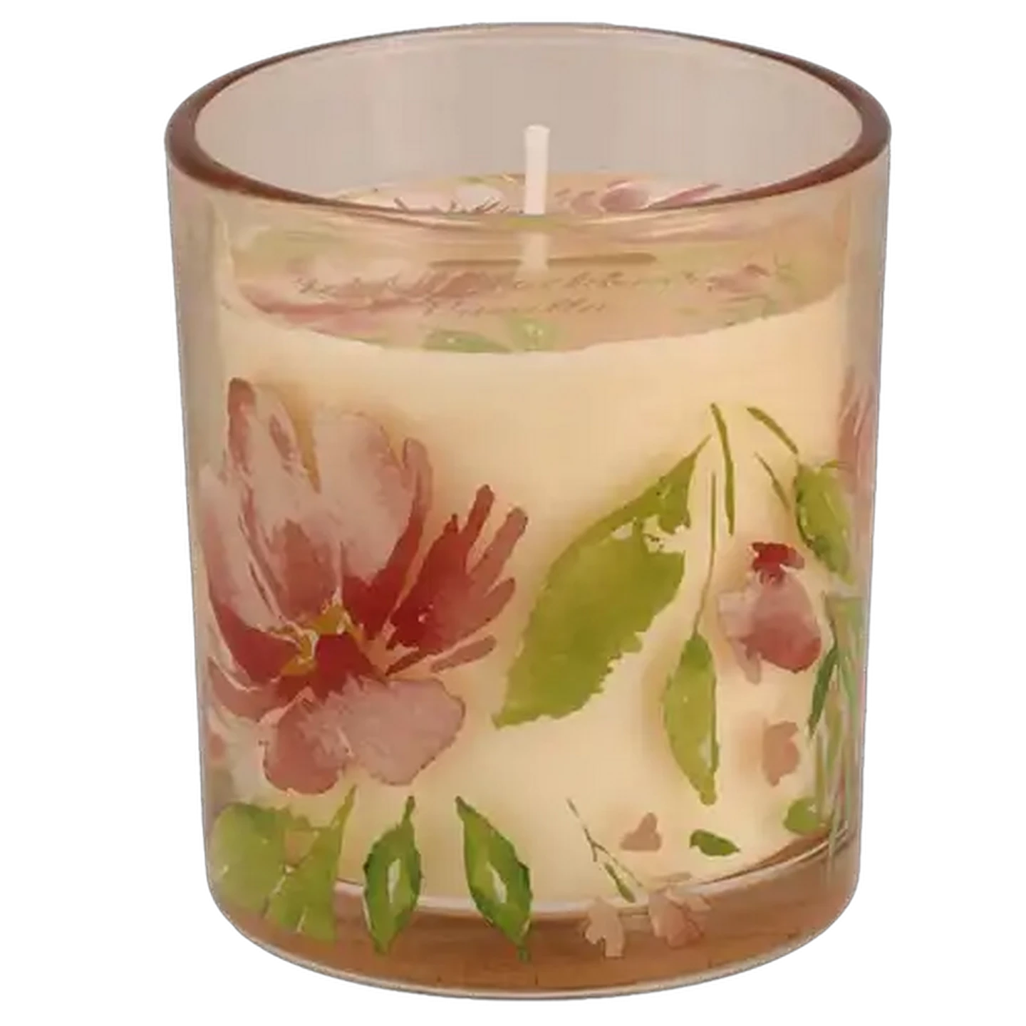 Image of Wild Blackberry Vanilla Pink Glass Candle 7 x 8cm