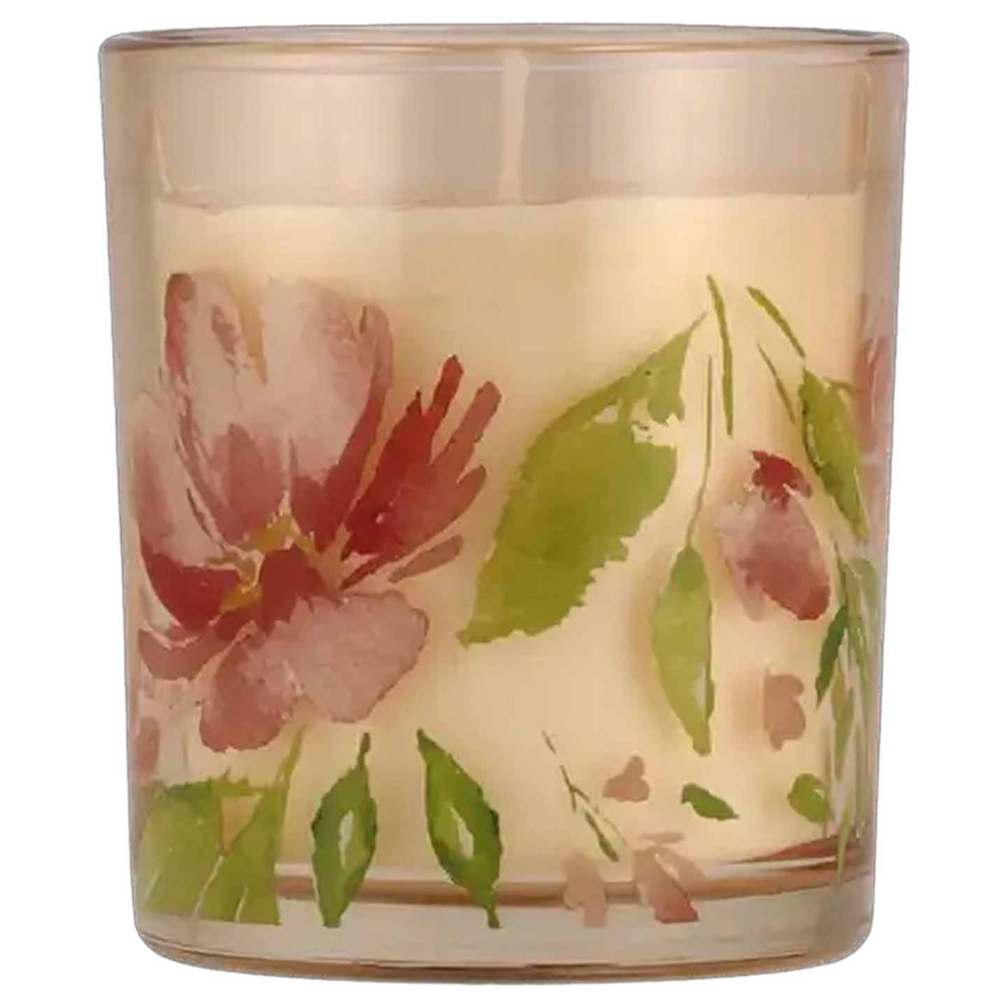 Image of Wild Blackberry Vanilla Pink Glass Candle 7 x 8cm