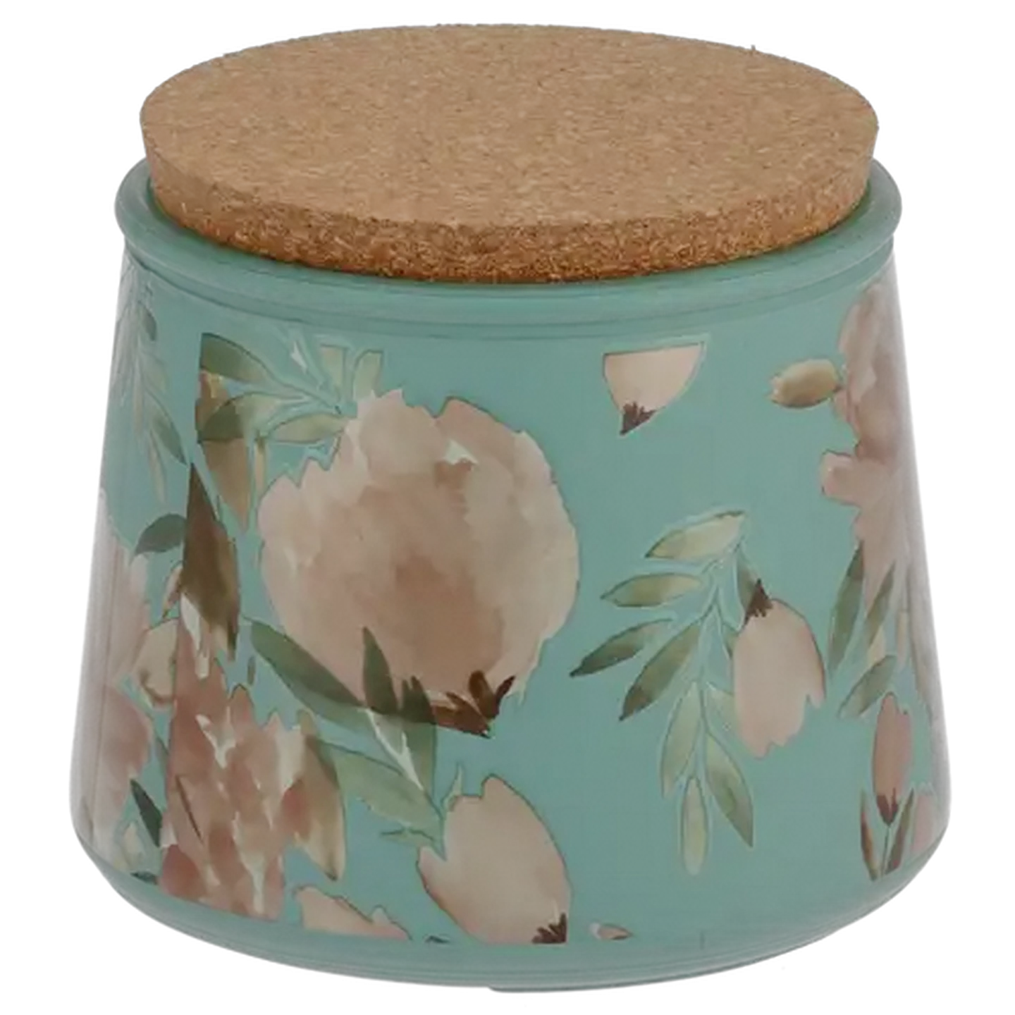 Image of White Tea Blue Glass Candle with Bamboo Lid 10 x 8cm