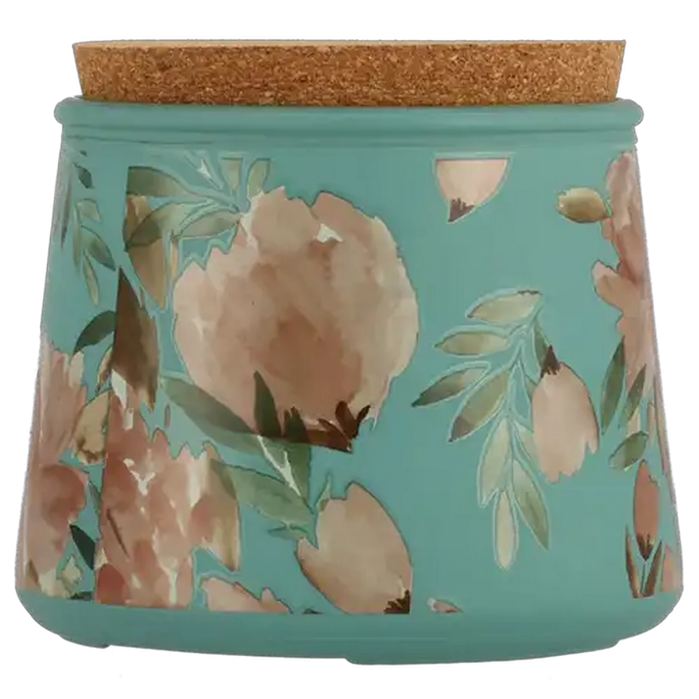 Image of White Tea Blue Glass Candle with Bamboo Lid 10 x 8cm
