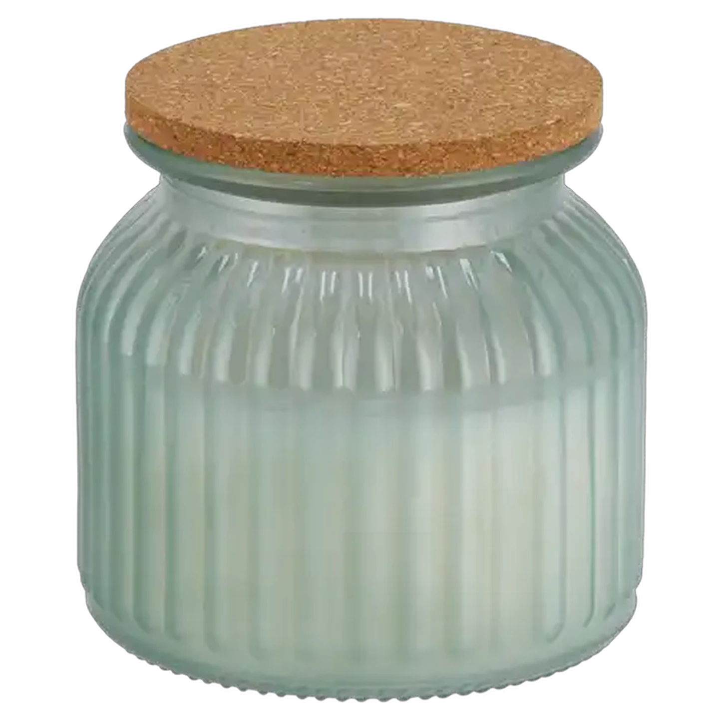 Image of White Tea Blue Glass Jar Candle with Bamboo Lid 10 x 10cm