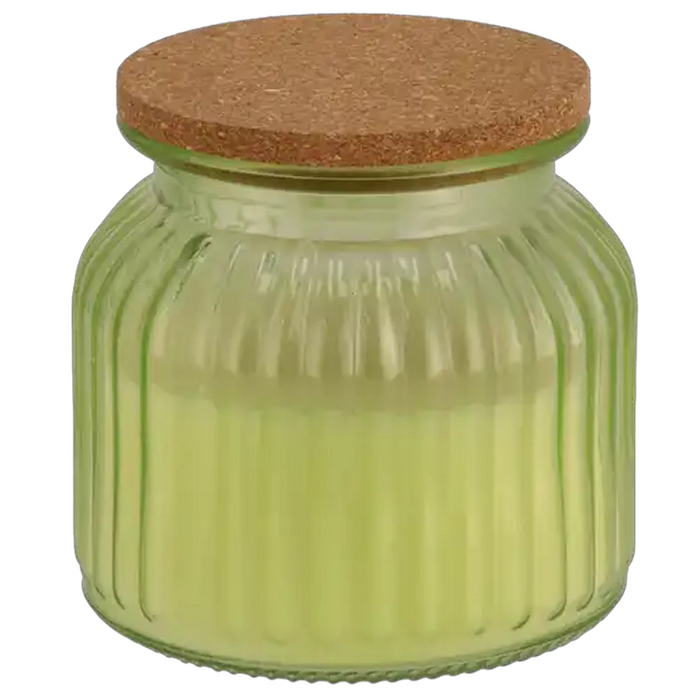 Image of Lemongrass & Verbena Green Jar Glass Candle with Bamboo Lid 10 x 10cm