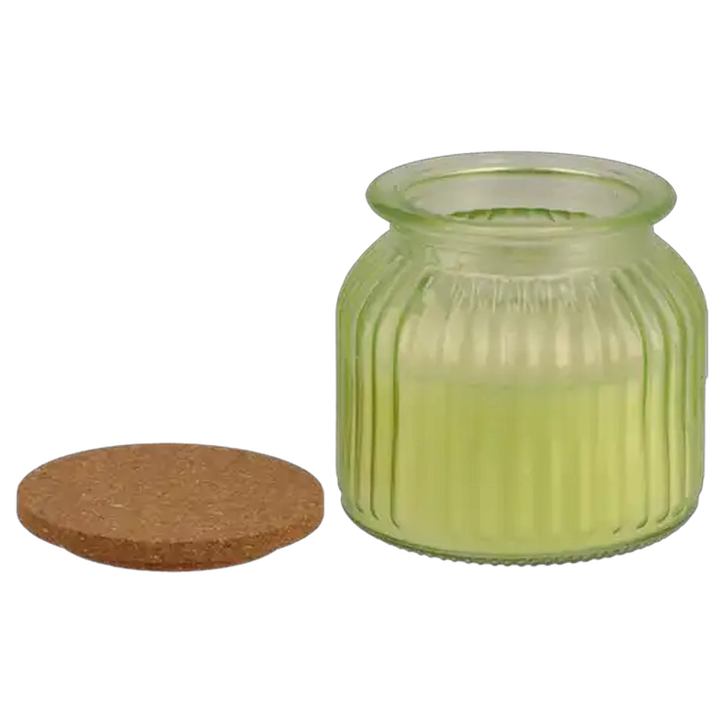 Image of Lemongrass & Verbena Green Jar Glass Candle with Bamboo Lid 10 x 10cm