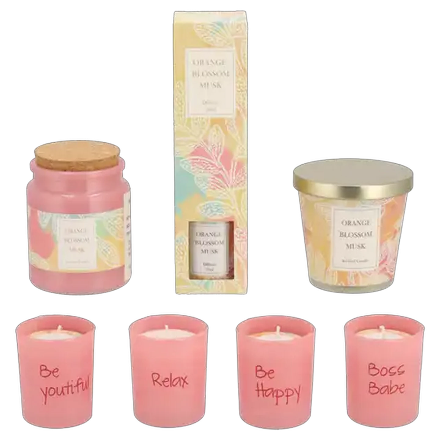Image of Gardenia Scented Glass Jar Candle 6cm (Scent May Vary)