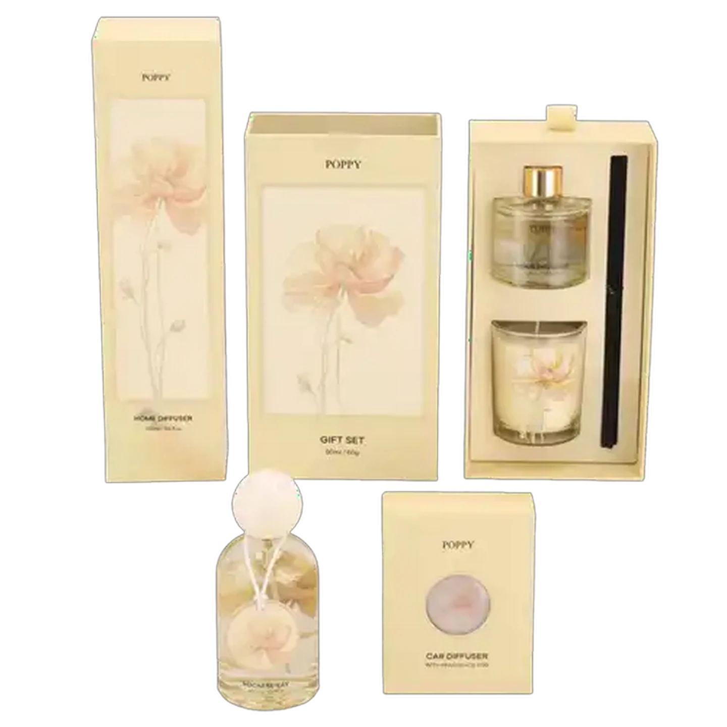 Image of Poppy Yellow Car Fragrance Diffuser with Fragrance Pod