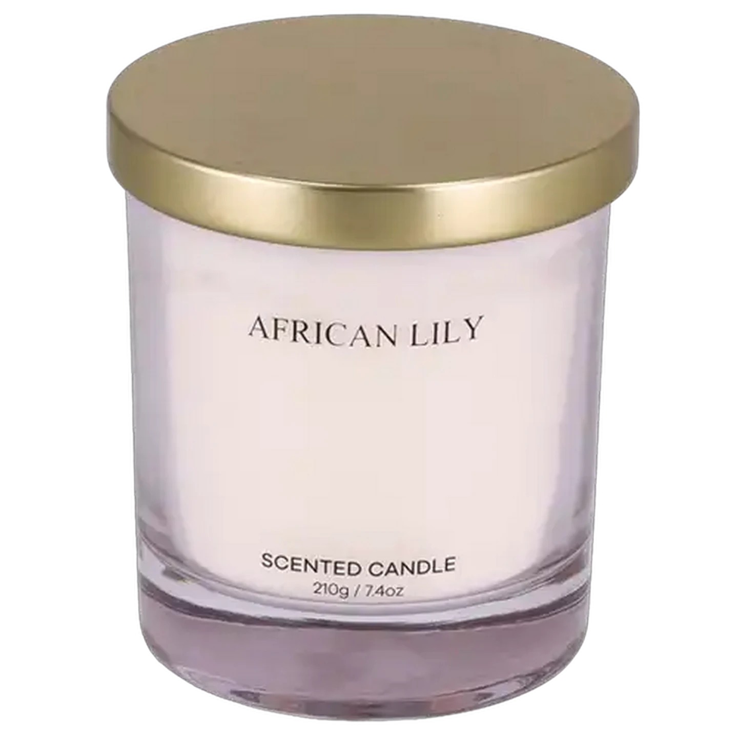 Image of African Lily Lilac Scented Glass Candle 210g