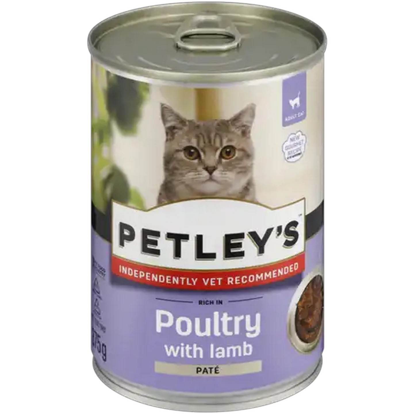 Image of Petley's Poultry with Lamb Paté Adult Wet Cat Food 375g