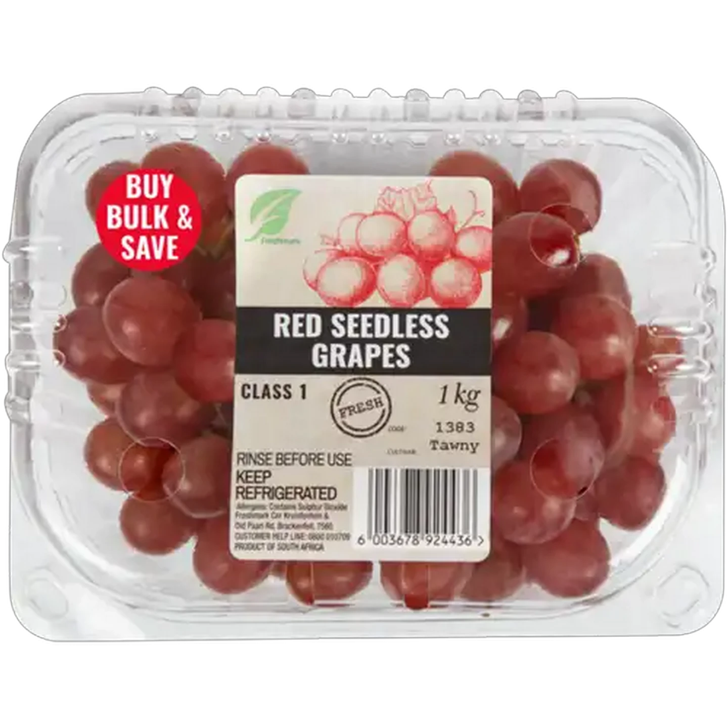 Image of Red Seedless Grapes 1kg