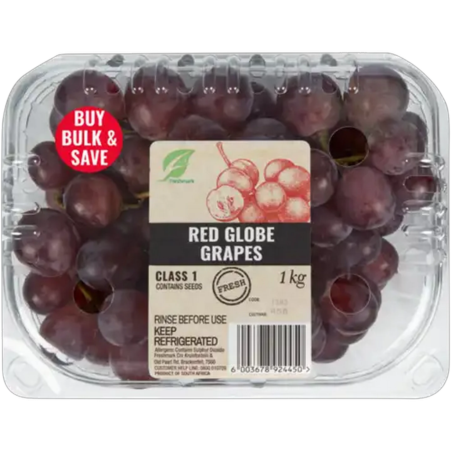 Image of Red Globe Grapes 1kg