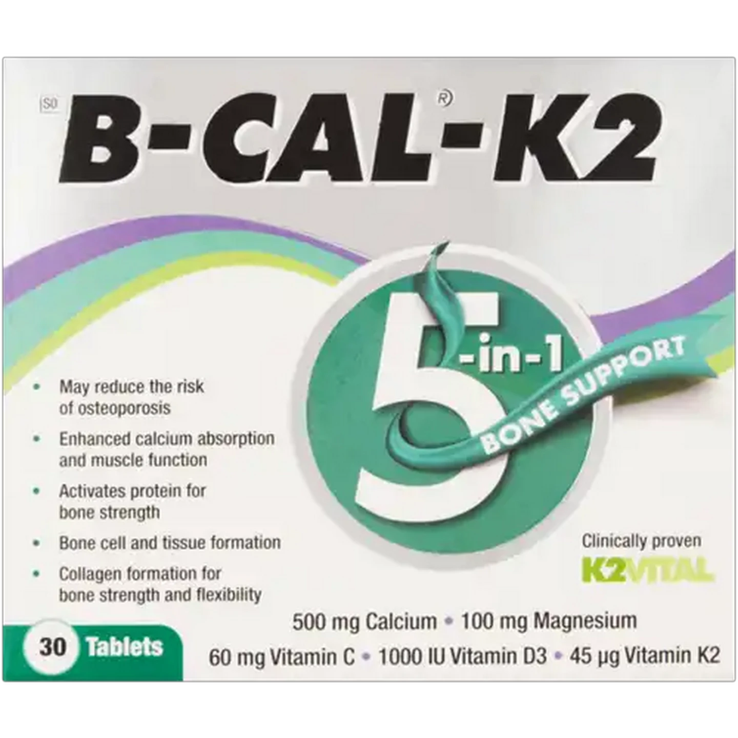 Image of B-CAL K2 5-In-1 Bone Support Tablets 30 Pack