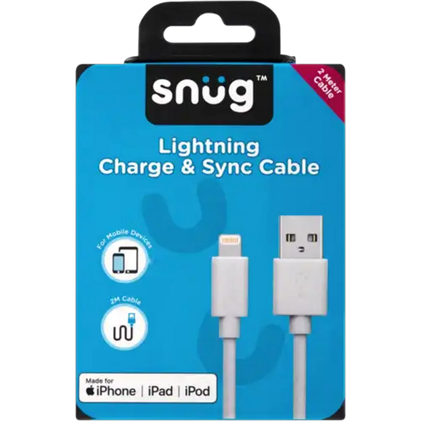 Image of Snug White Lightning Charge & Sync Cable 2m