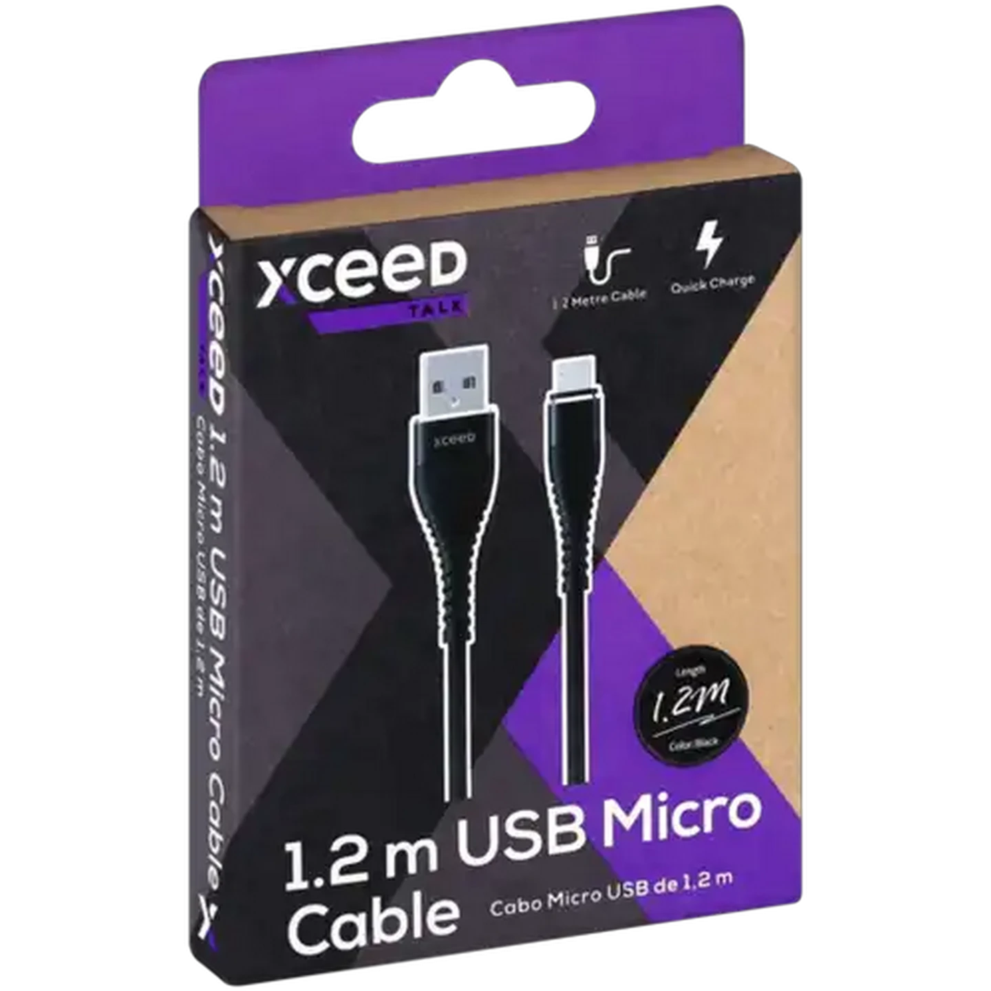 Image of Xceed Talk Black Micro USB Data Cable 1.2m