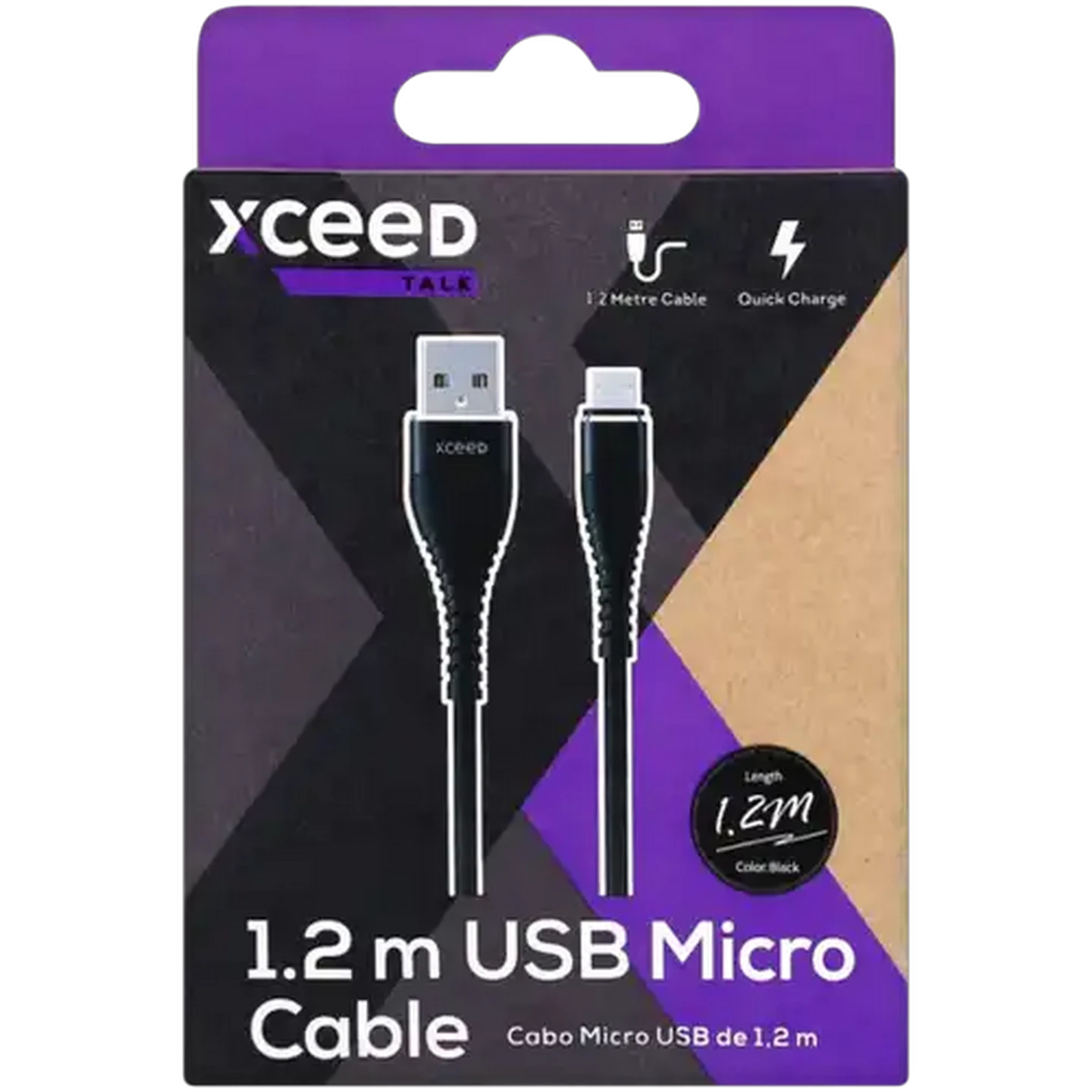 Image of Xceed Talk Black Micro USB Data Cable 1.2m