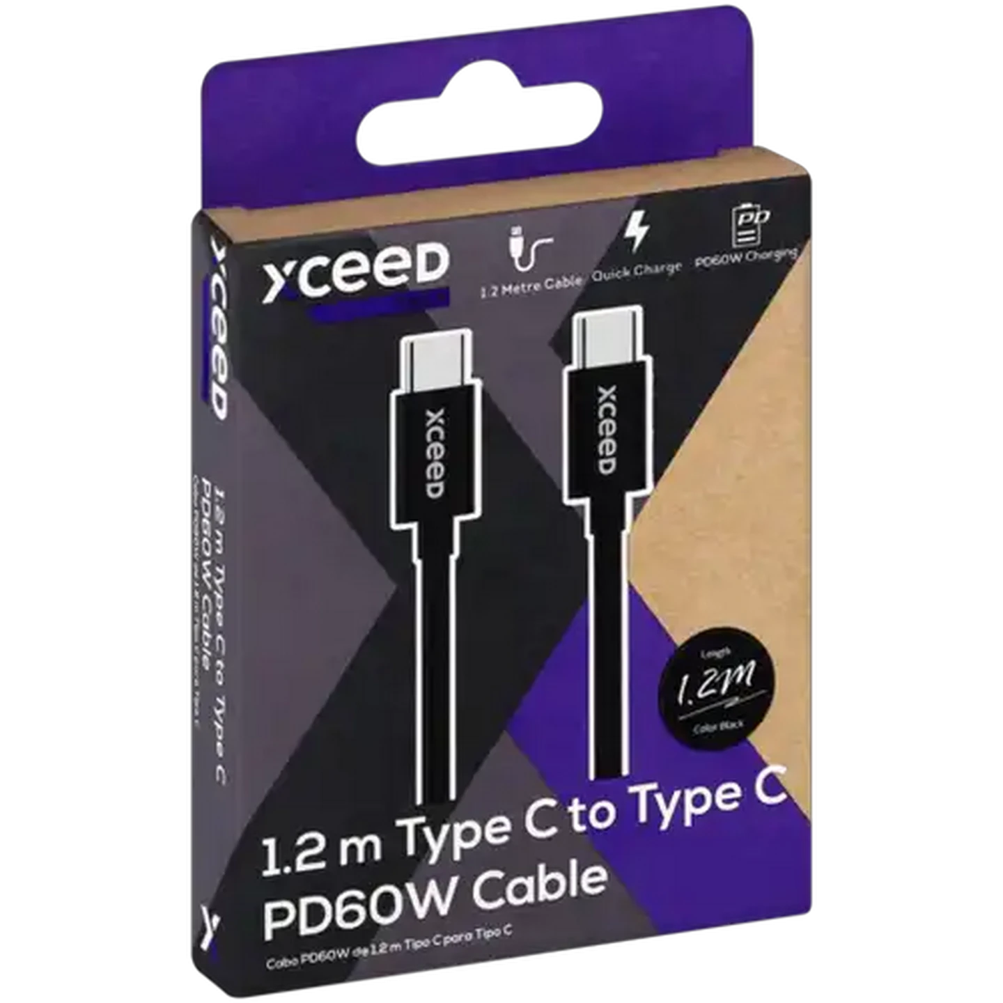 Image of Xceed Black Type-C To Type-C Cable 1.2m