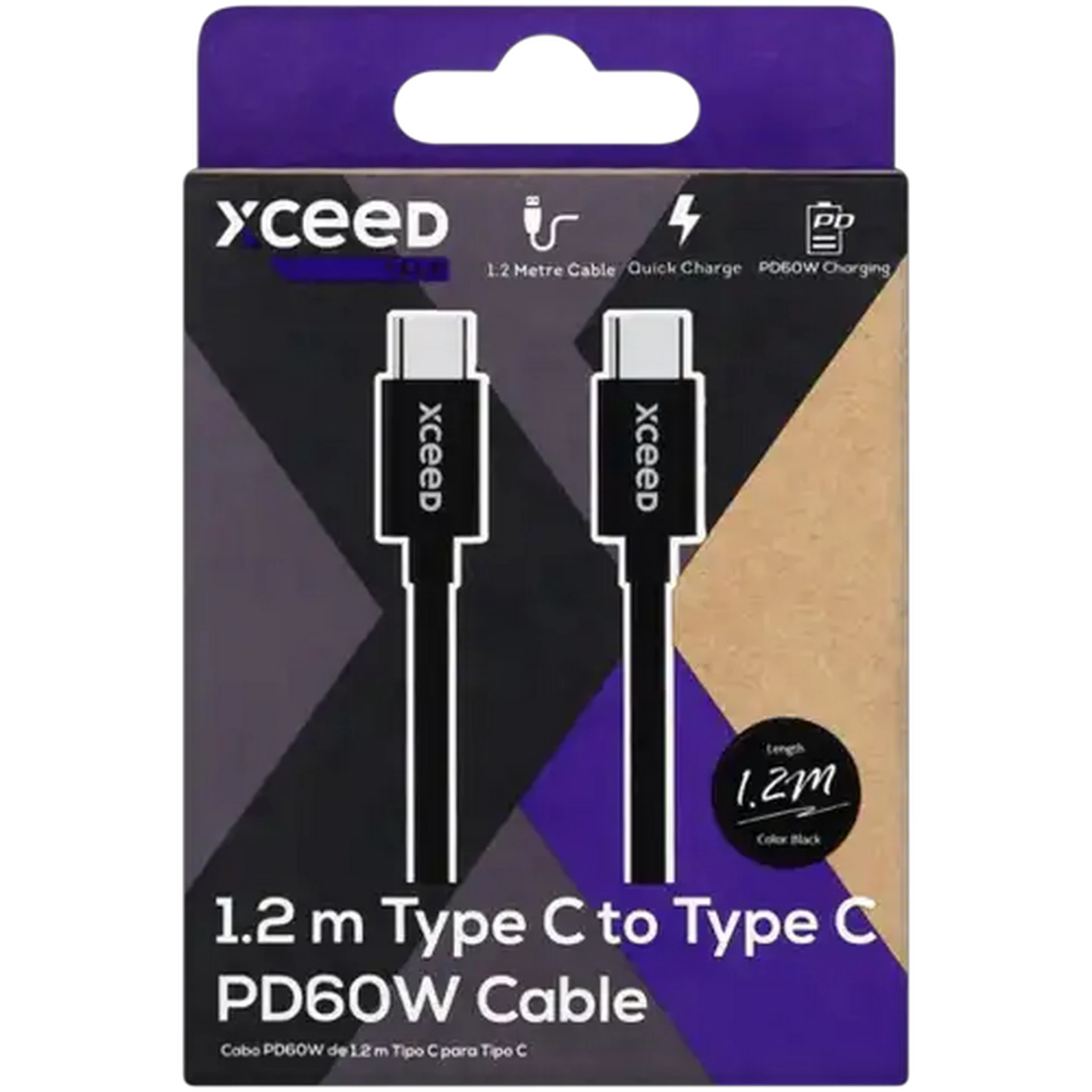 Image of Xceed Black Type-C To Type-C Cable 1.2m