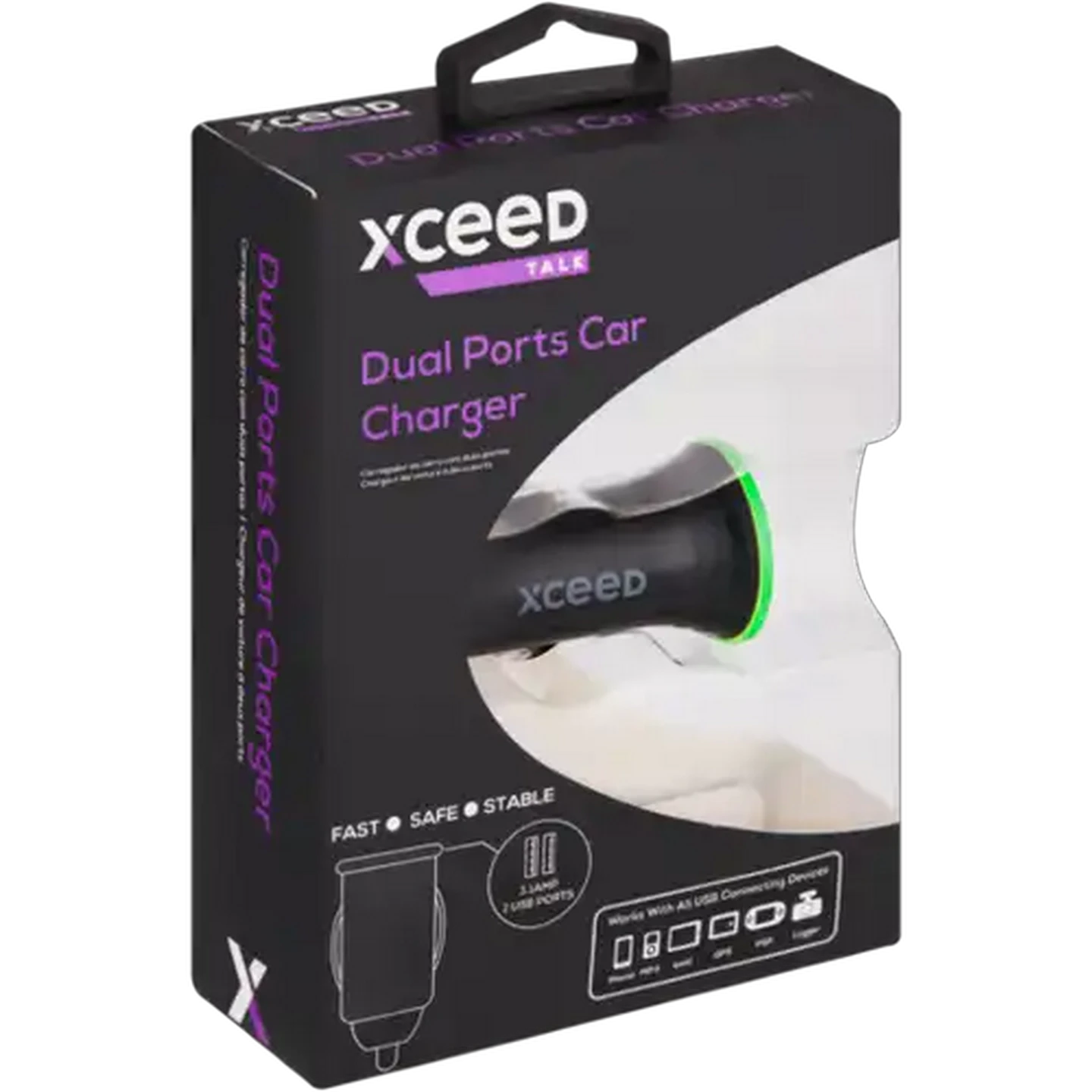 Image of Xceed Talk Black Dual Port USB-A Car Charger Adaptor 3.1A
