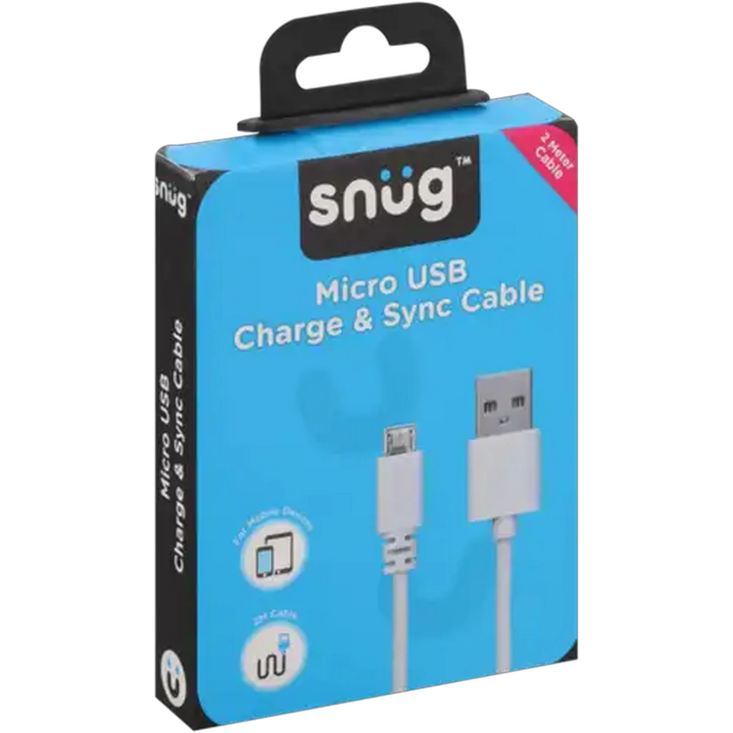 Image of Snug White Micro-USB Charge & Sync Cable 2m