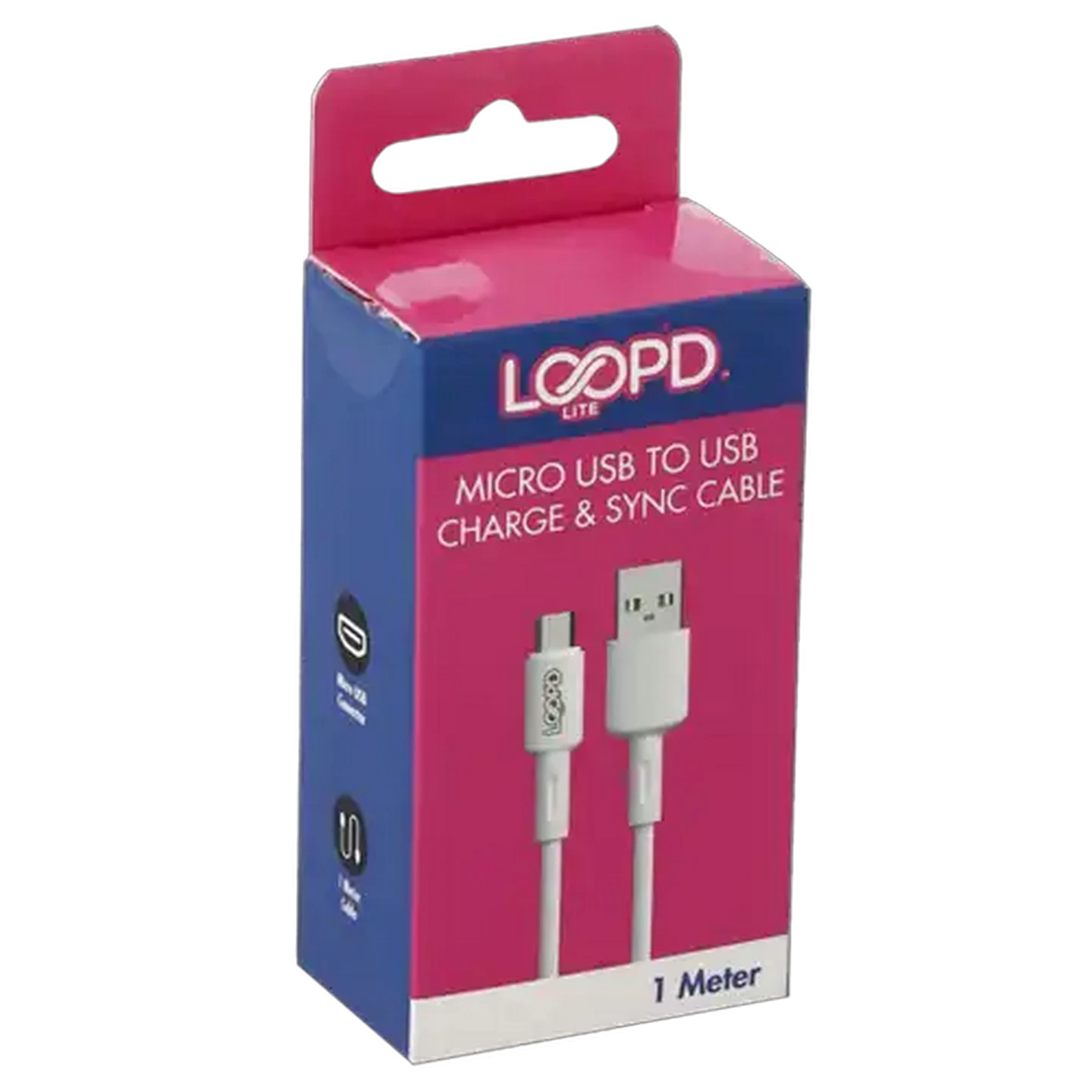 Image of LOOP'D Lite White Micro-USB Data Cable 1m
