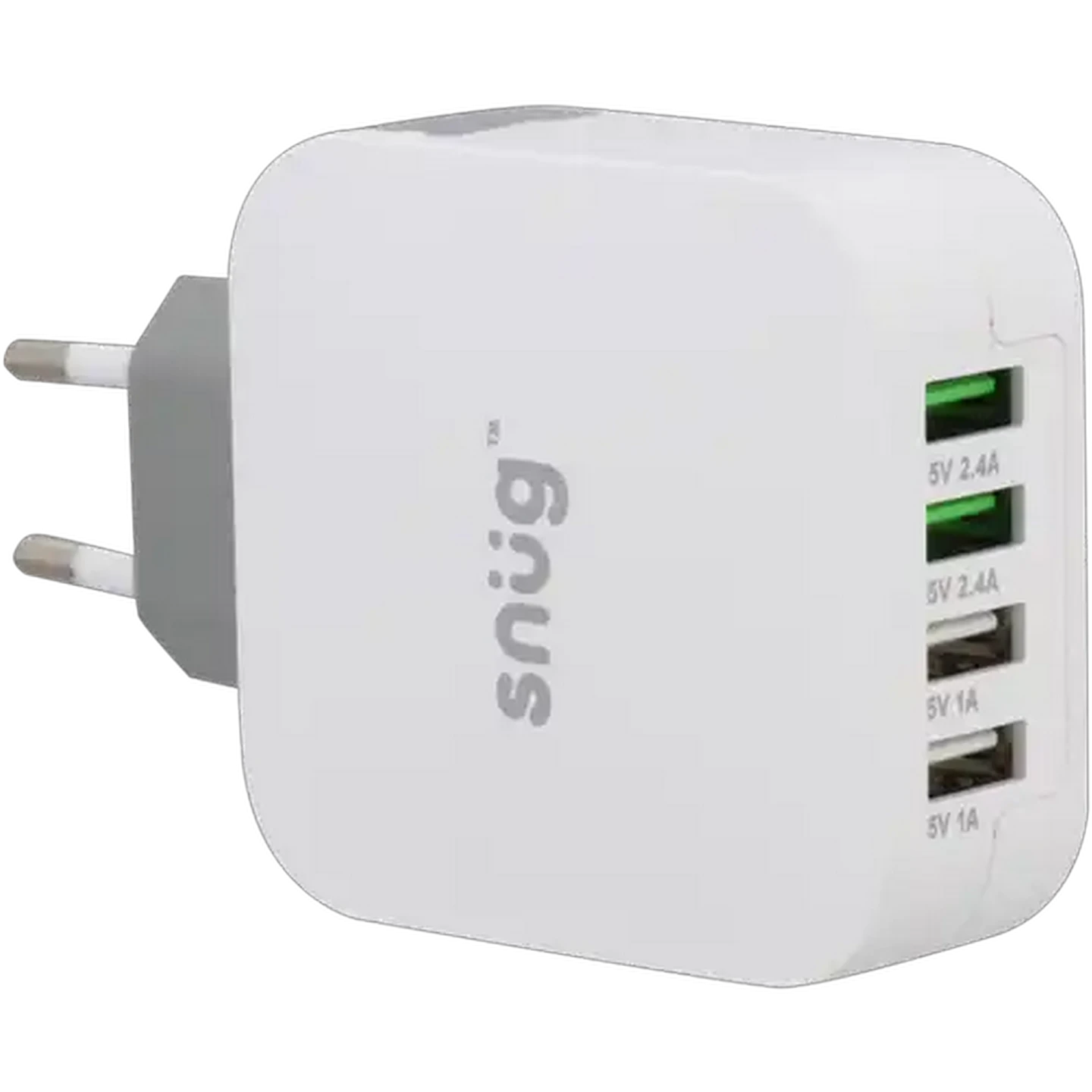 Image of Snug White 4 Port USB-A Home Charger Adaptor 4.8A