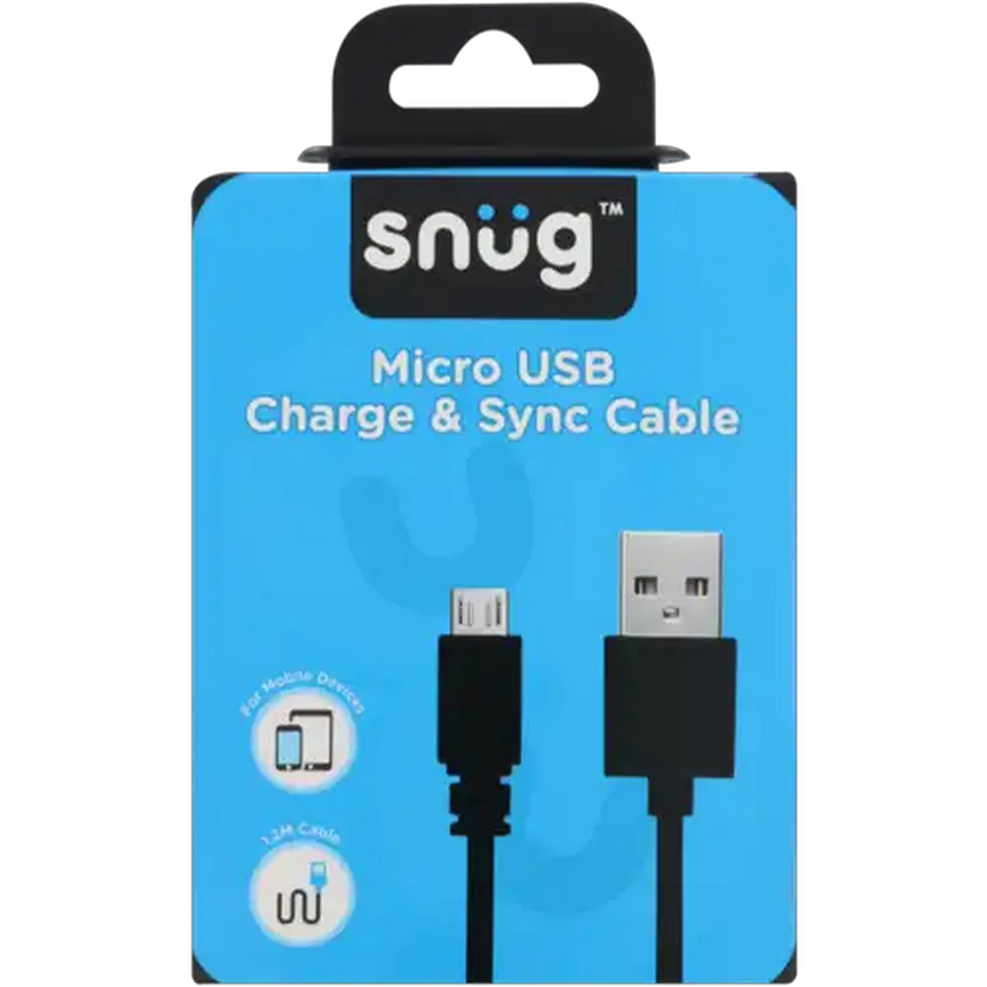 Image of Snug Black Micro-USB Charge & Sync Cable 1.2m