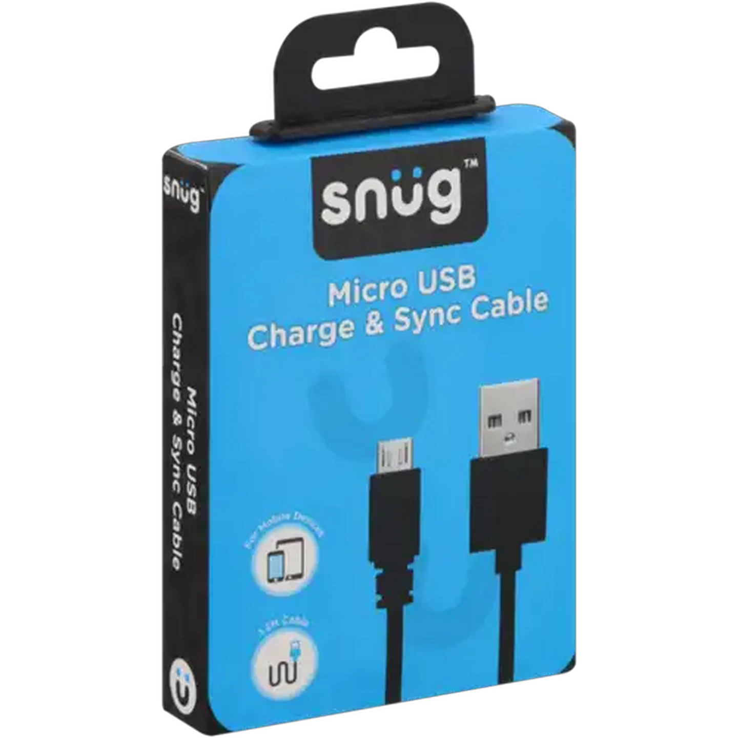 Image of Snug Black Micro-USB Charge & Sync Cable 1.2m