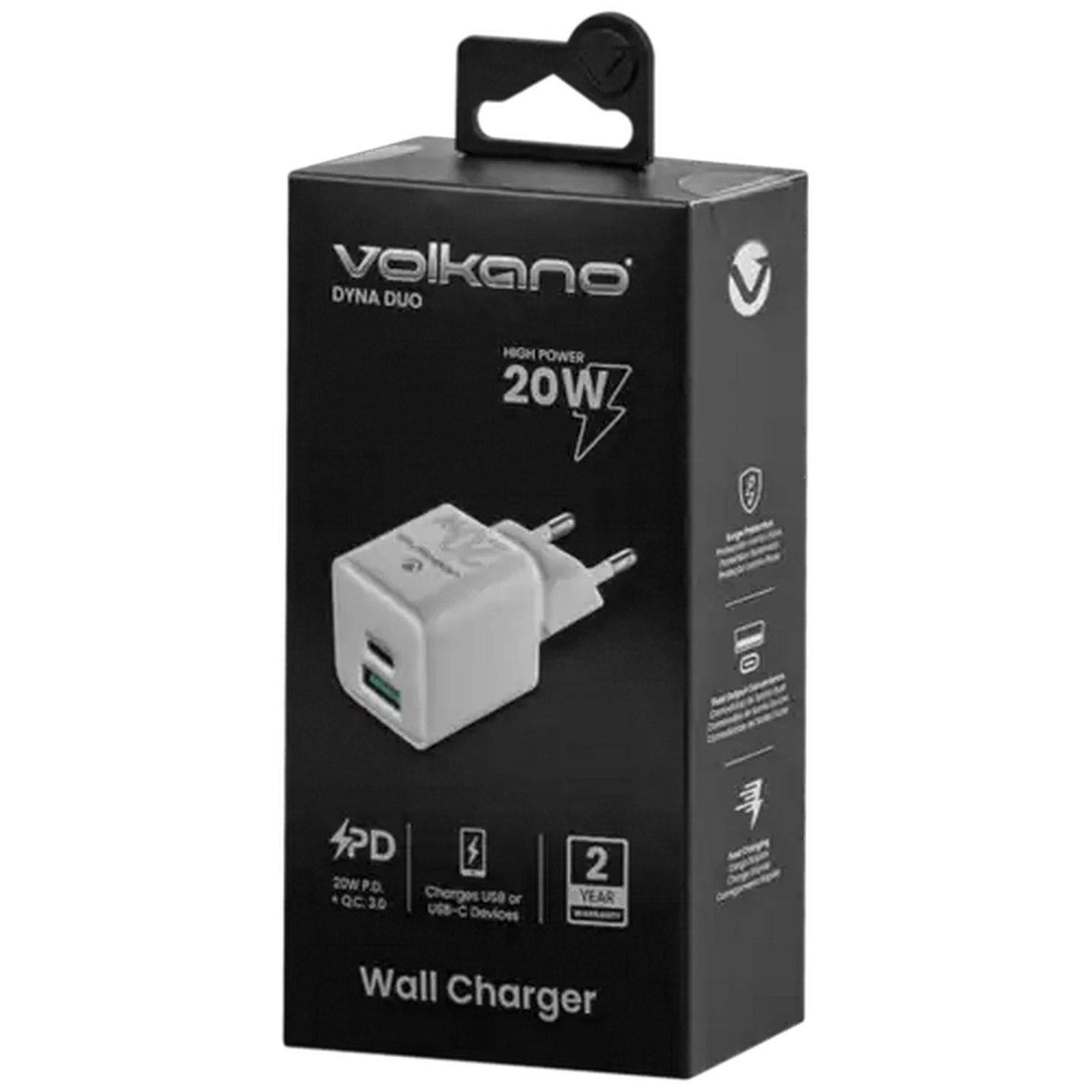 Image of Volkano Dyna Duo 20W PD + QC 3.0 Wall Charger