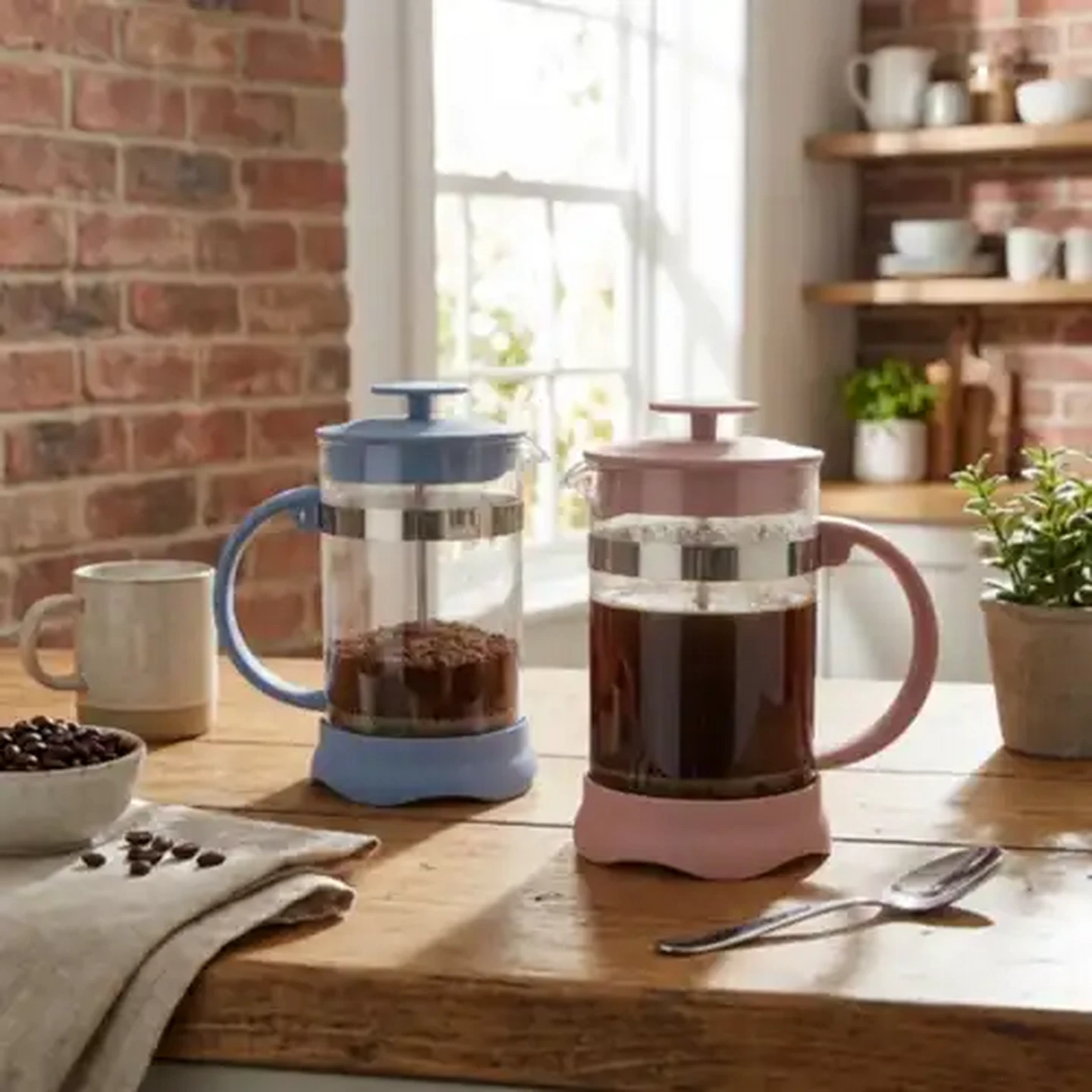 Image of Mila Colour Glass Coffee Plunger 800ml (Colour May Vary)