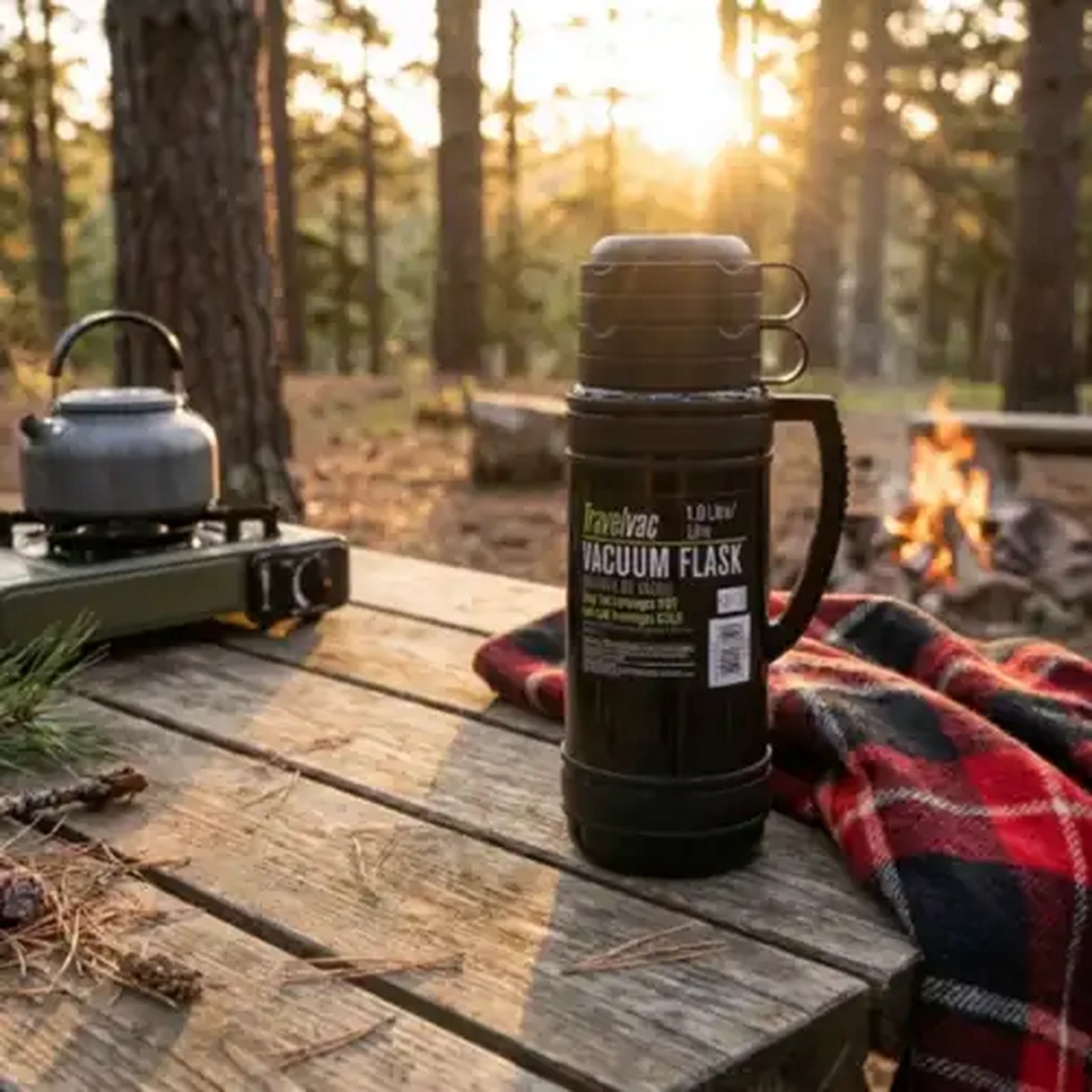 Image of TravelVac Glass Liner Black Vacuum Flask 1.0L