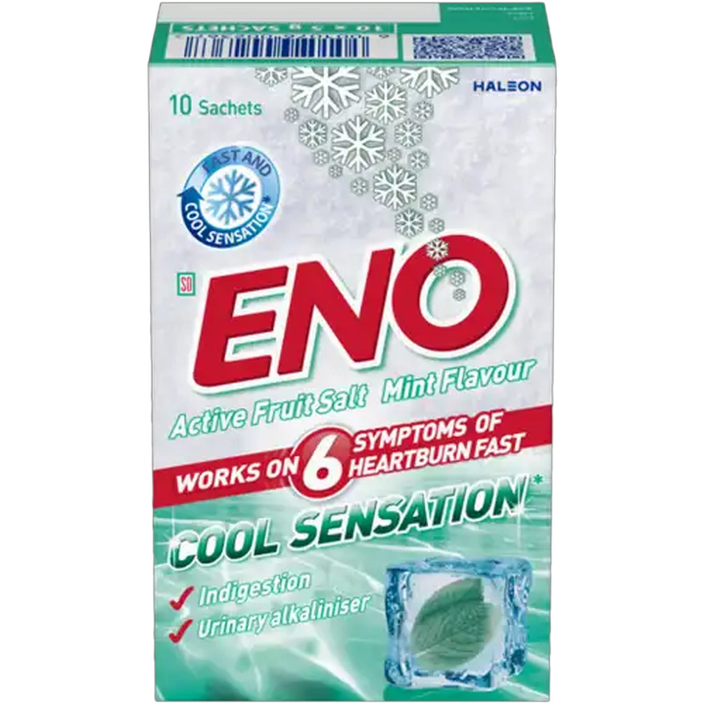 Image of ENO Mint Flavour Cool Sensation Active Fruit Salt 10 x 5g