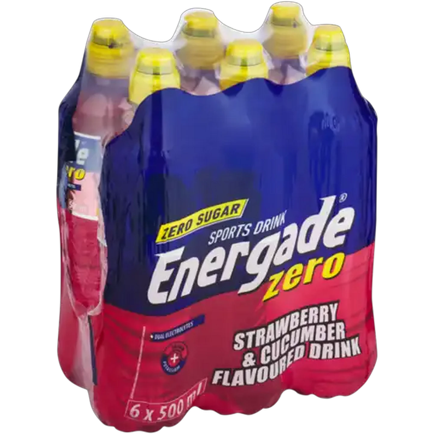 Image of Energade Zero Strawberry & Cucumber Flavoured Sports Drink 6 x 500ml