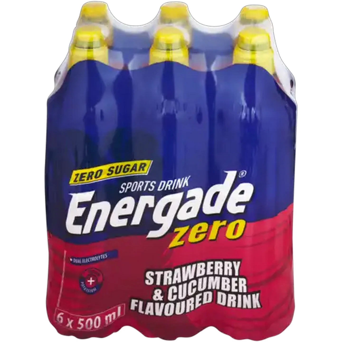 Image of Energade Zero Strawberry & Cucumber Flavoured Sports Drink 6 x 500ml