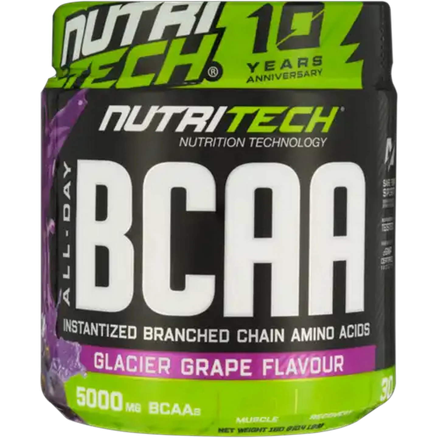 Image of NutriTech Glacier Grape Flavour BCAA 5000 Powder 180g