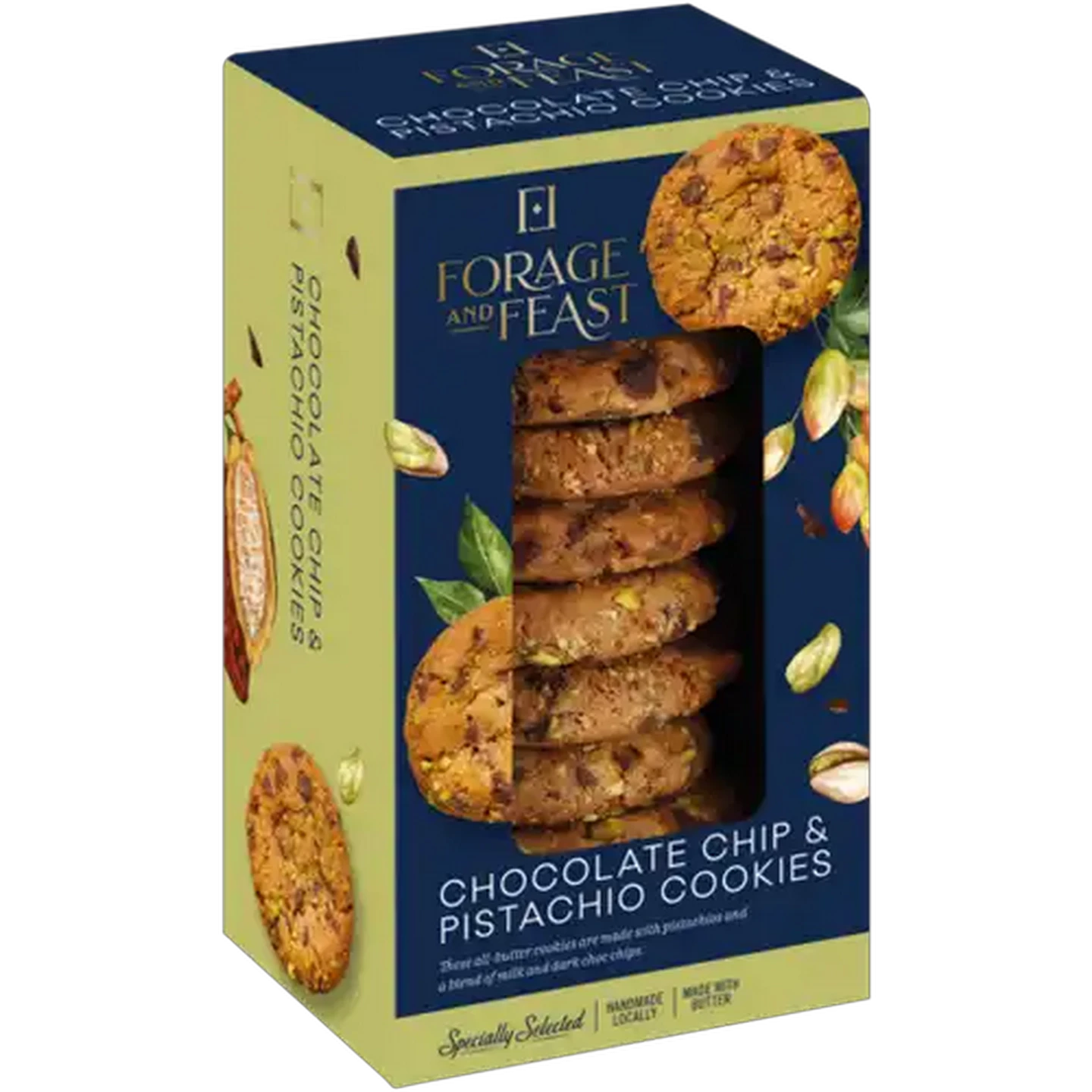 Image of Forage And Feast Chocolate Chip & Pistachio Cookies 160g