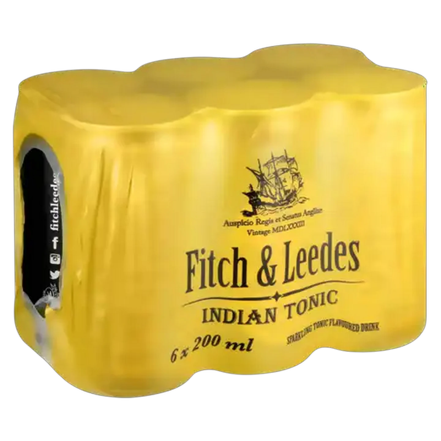 Image of Fitch & Leedes Indian Tonic Flavoured Sparkling Drink Cans 6 x 200ml