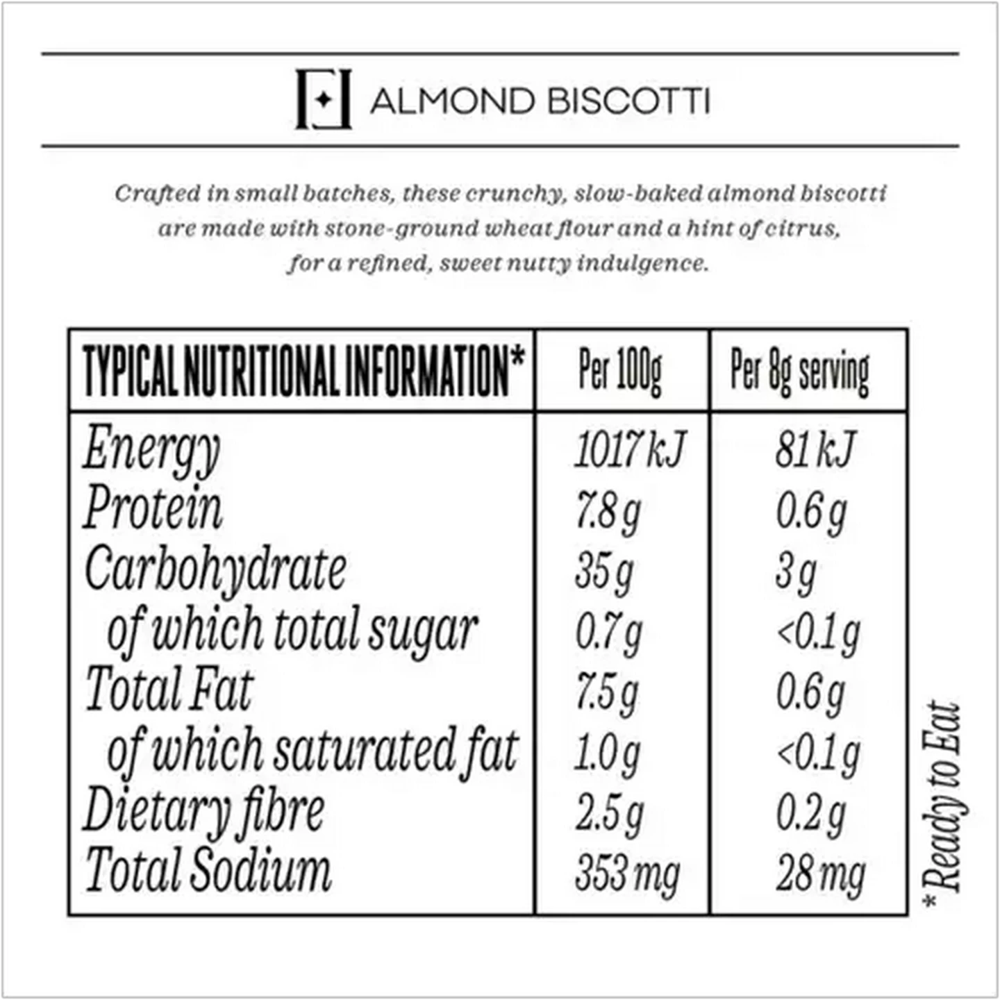 Image of Forage And Feast Almond Biscotti 190g