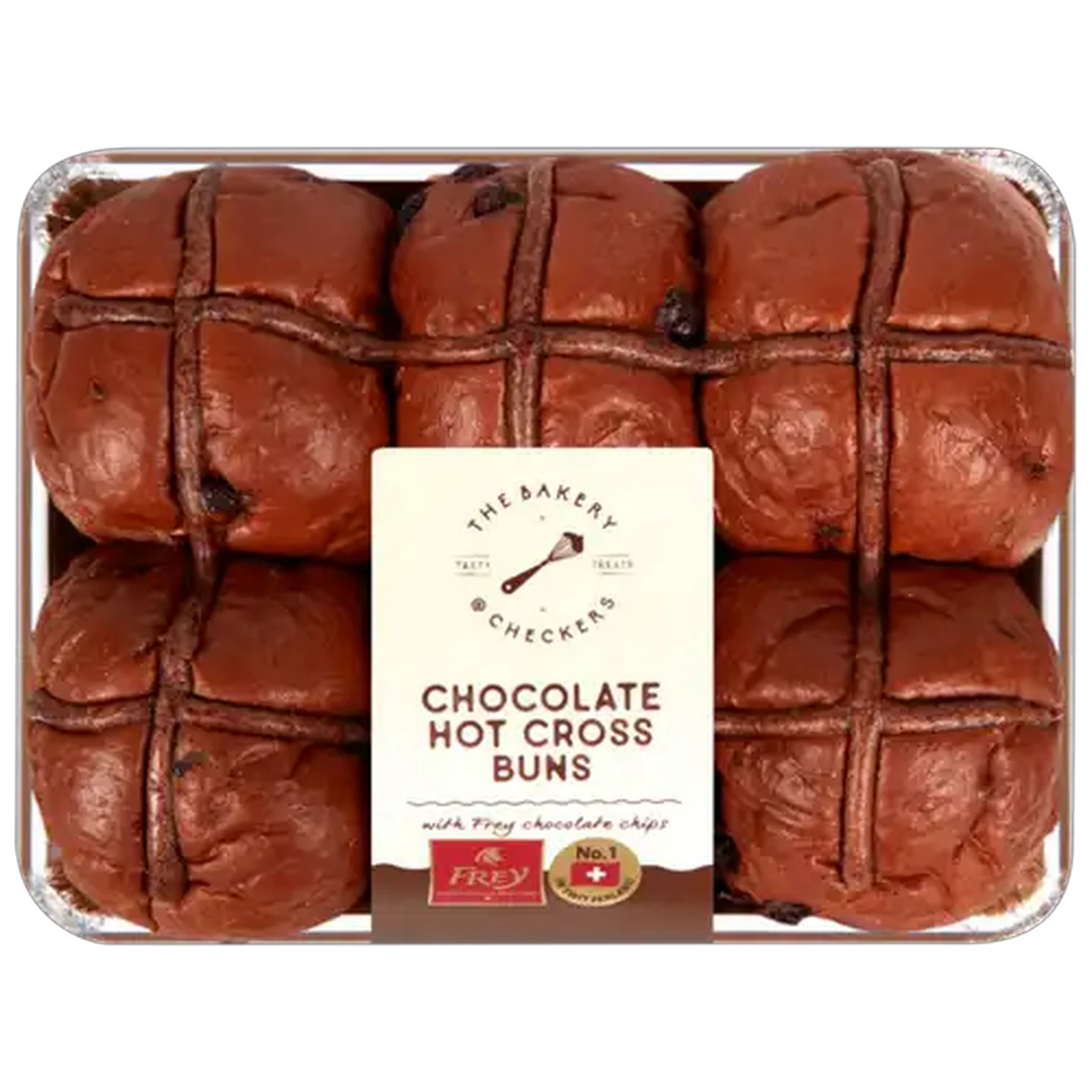 Image of The Bakery Chocolate Hot Cross Buns 6 Pack