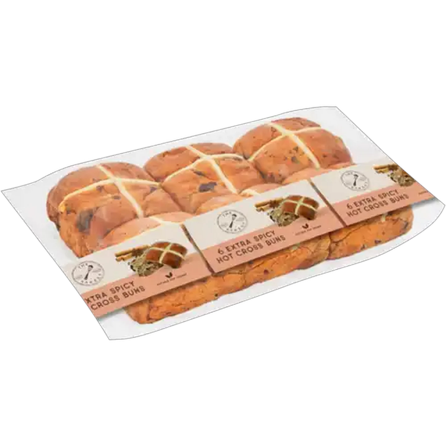 Image of The Bakery Extra Spicy Hot Cross Buns 6 Pack