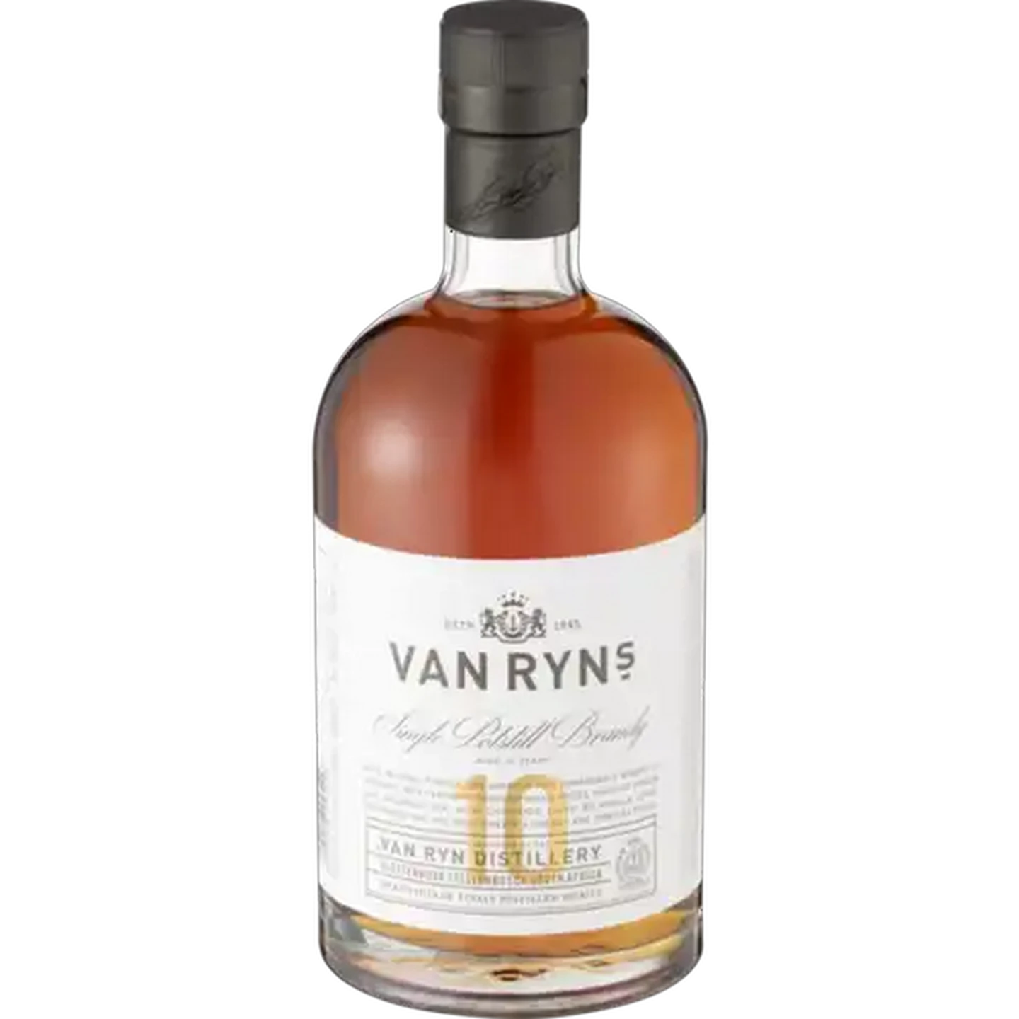Image of Van Ryn's 10 Year Old Single Potstill Brandy Bottle 750ml
