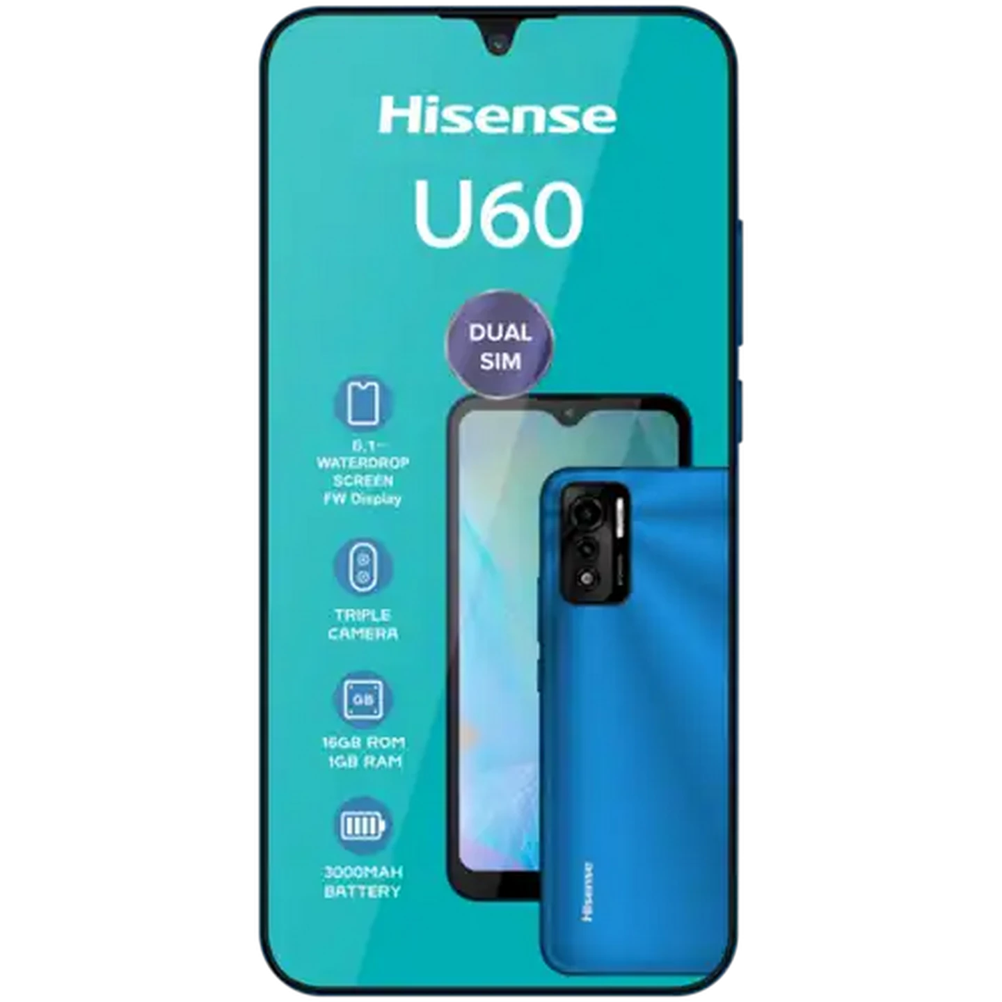 Image of Hisense Blue U60 Dual SIM Smartphone Cellphone