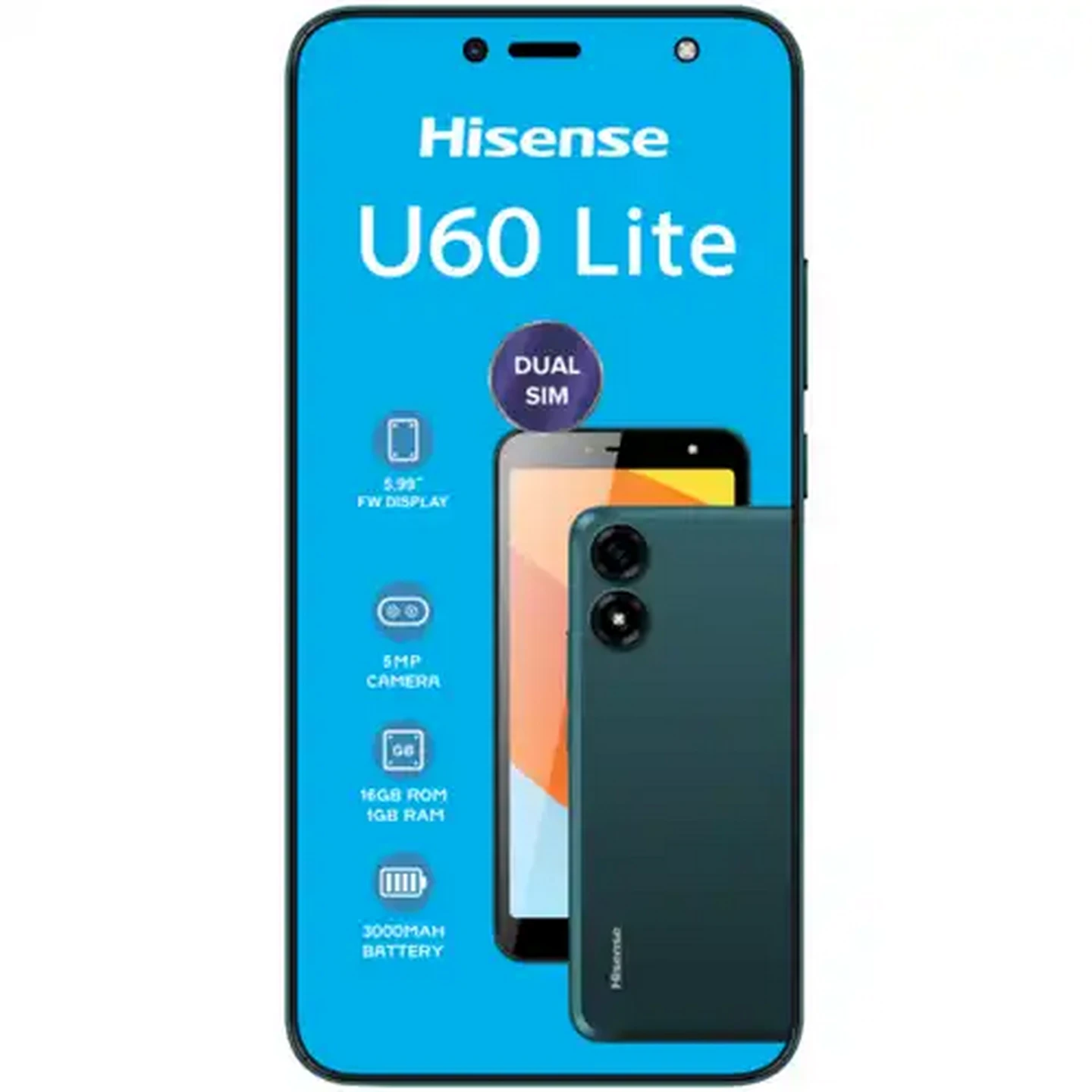 Image of Hisense Green U60 Lite Dual SIM Smartphone Cellphone (Vodacom)
