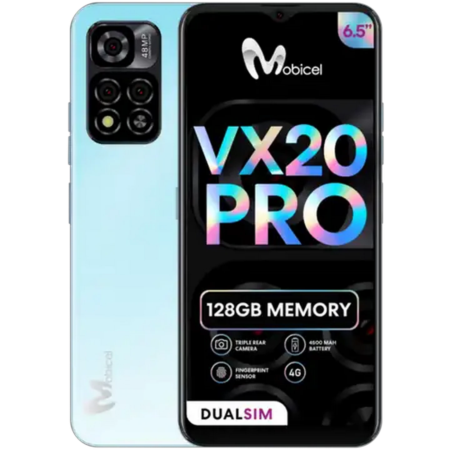 Image of Mobicel Blue & White VX20 Pro Dual Sim Smartphone Cellphone