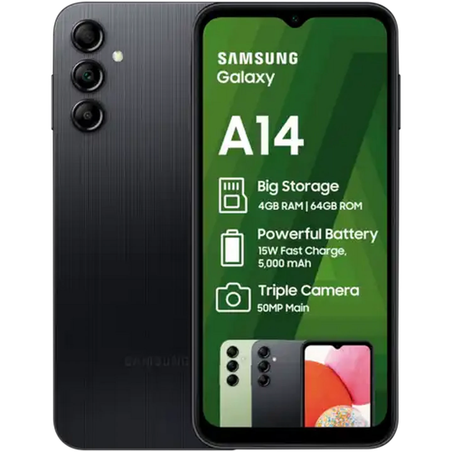 Image of Samsung Galaxy Black A14 Dual SIM Smartphone Cellphone