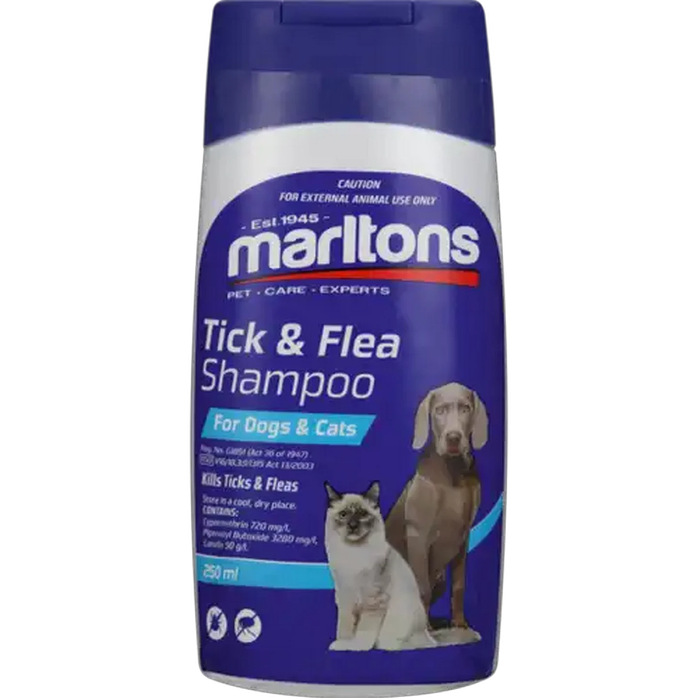 Image of Marltons Cat & Dog Tick & Flea Shampoo 250ml