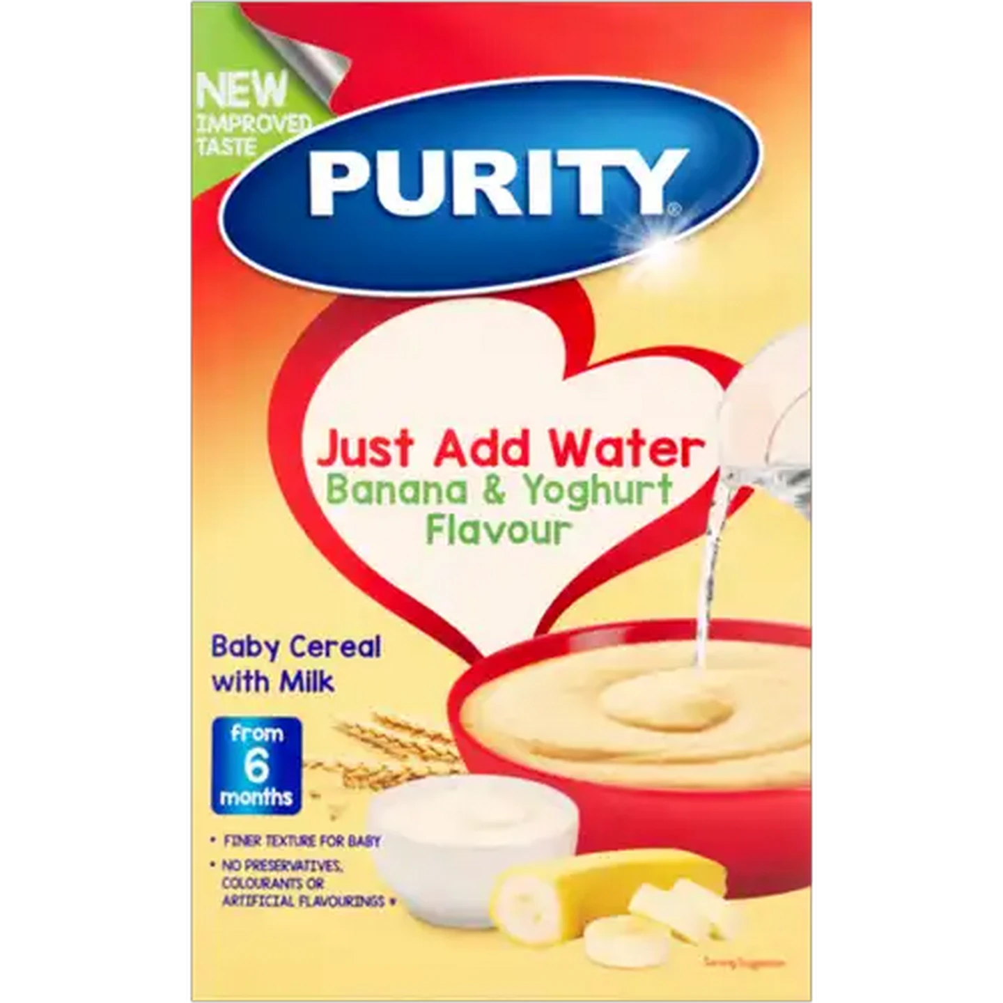 Image of PURITY From 6 Months Banana & Yoghurt Flavour Baby Cereal with Milk 450g