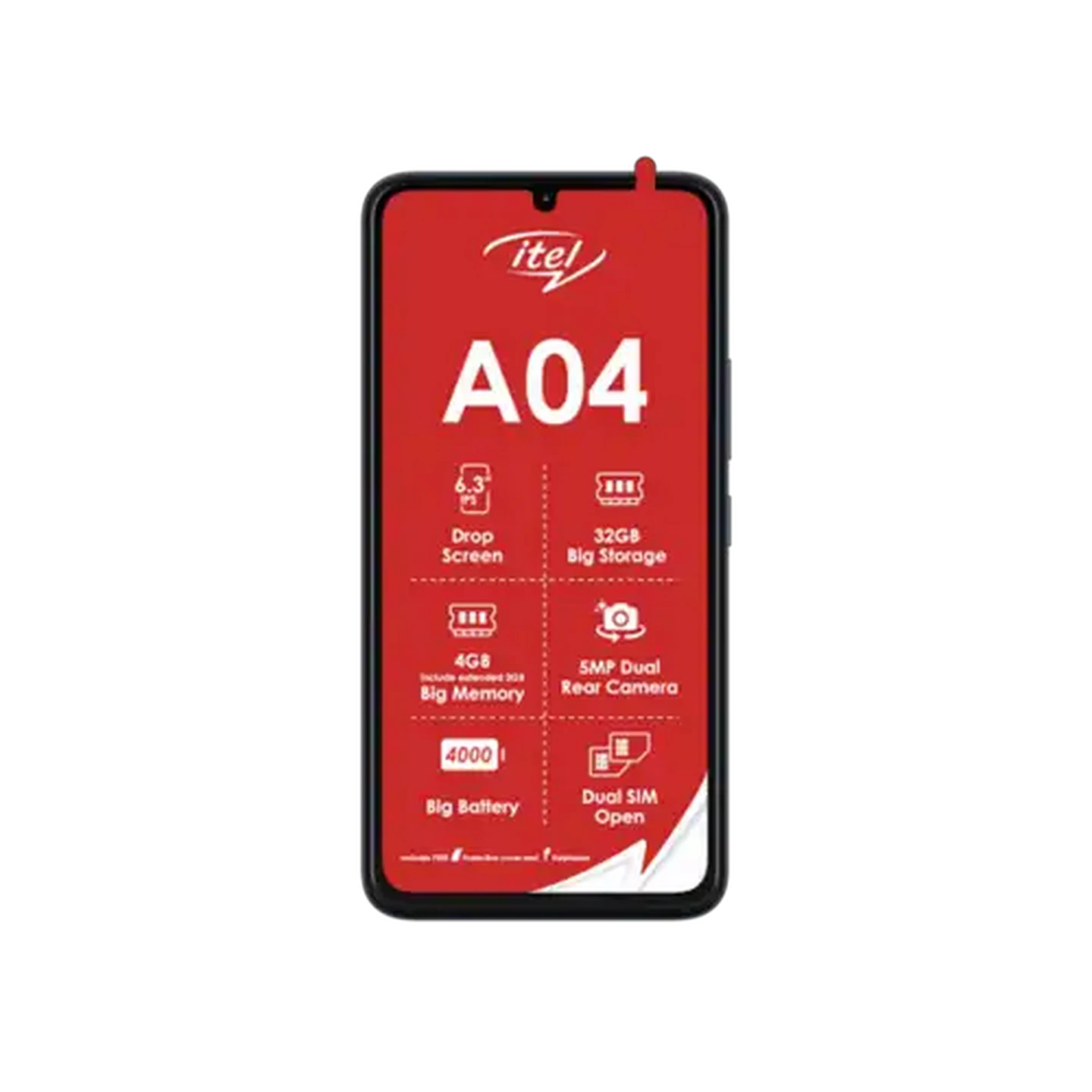 Image of itel A04 Black Cellphone