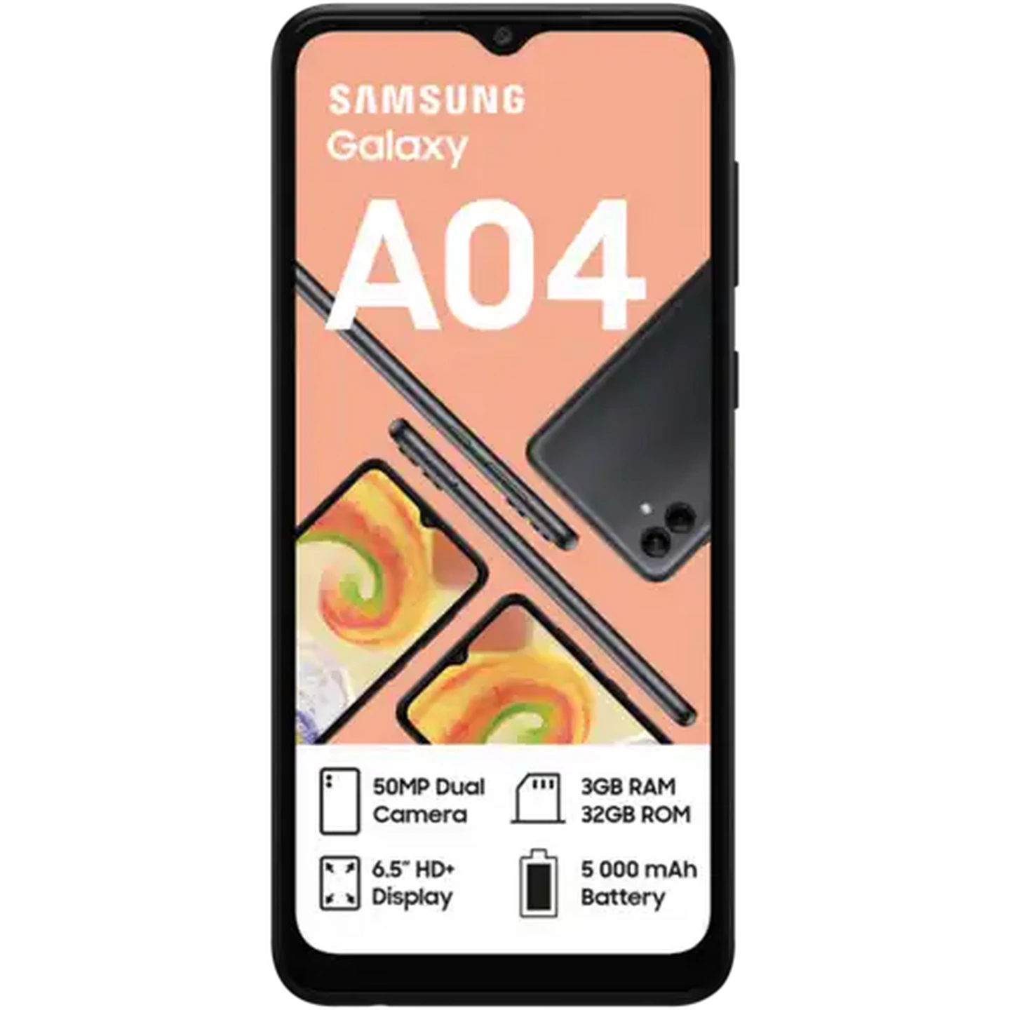 Image of Samsung A04 Black Dual Sim Smartphone Cellphone 32GB